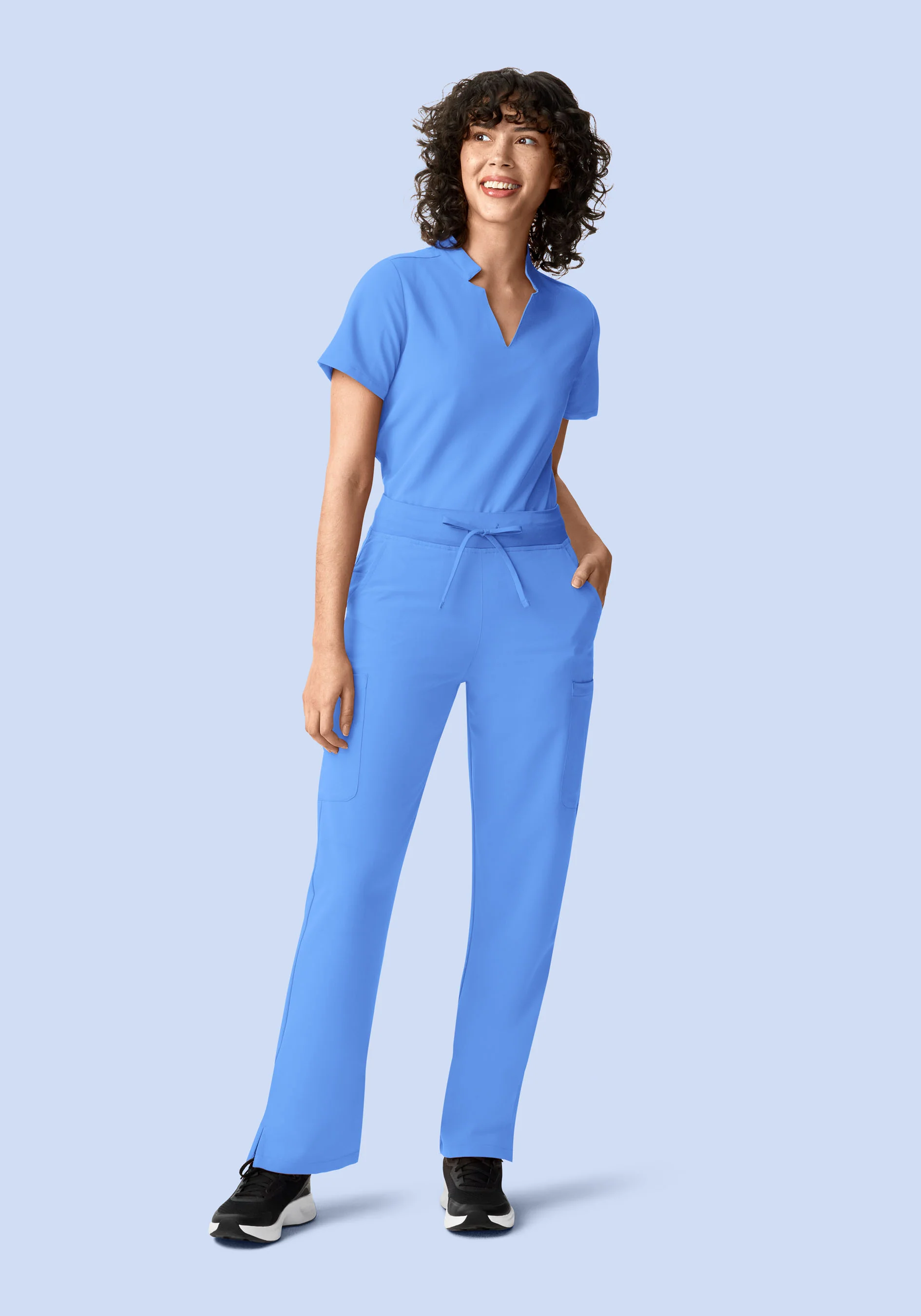 11 Pocket High Waisted Cargos Ceil Blue - Image 4