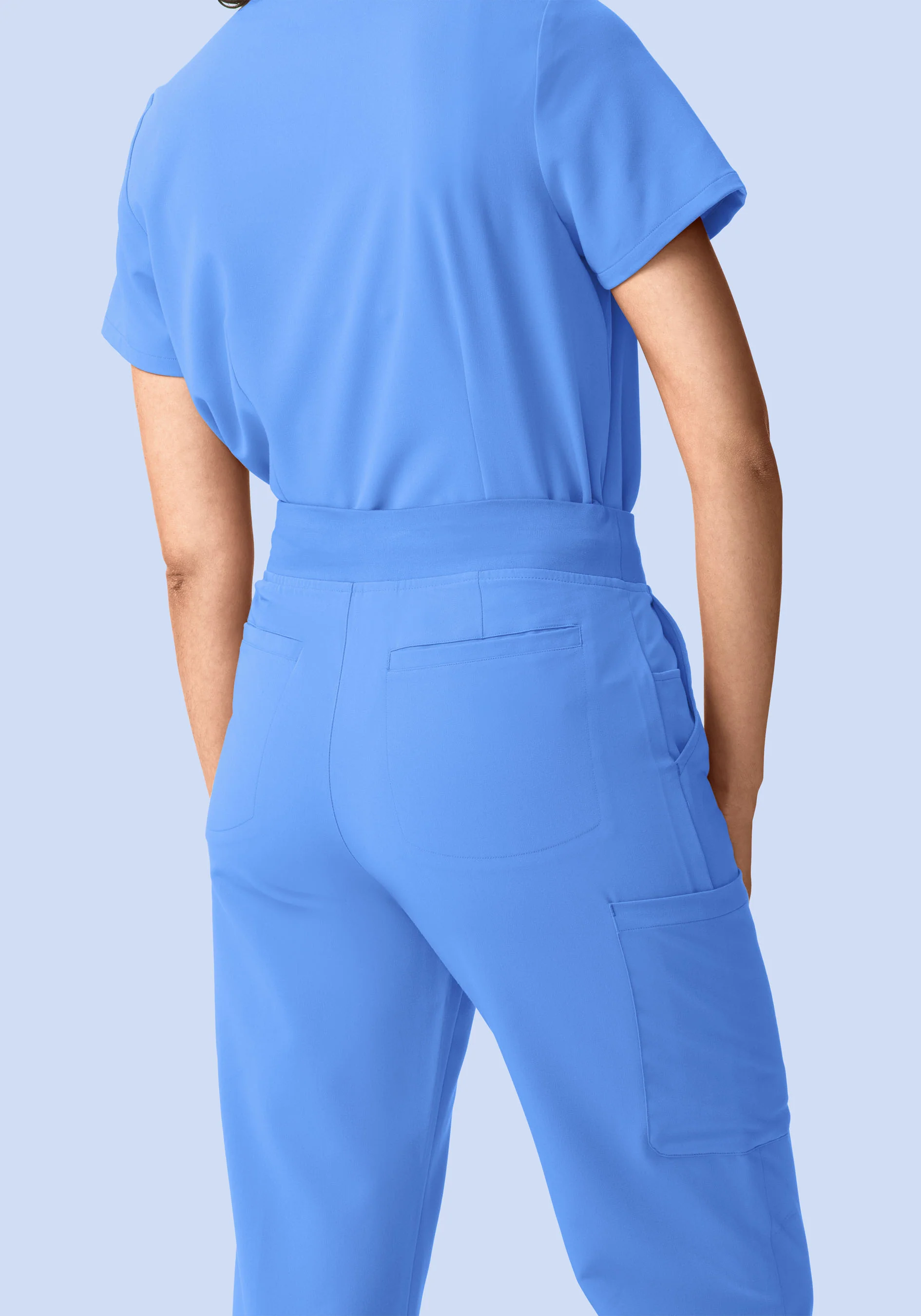 11 Pocket High Waisted Cargos Ceil Blue - Image 5