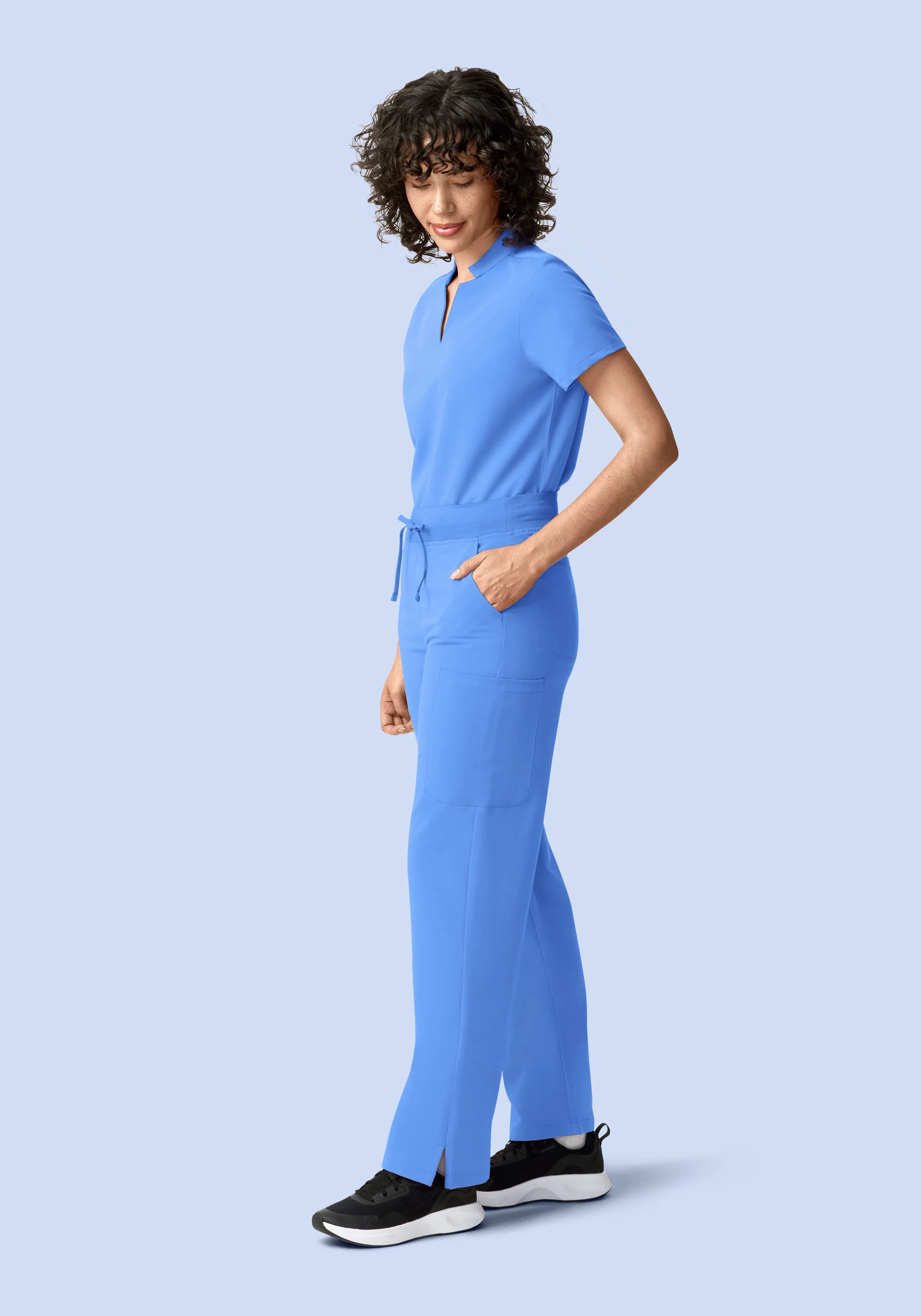 11 Pocket High Waisted Cargos Ceil Blue - Image 6