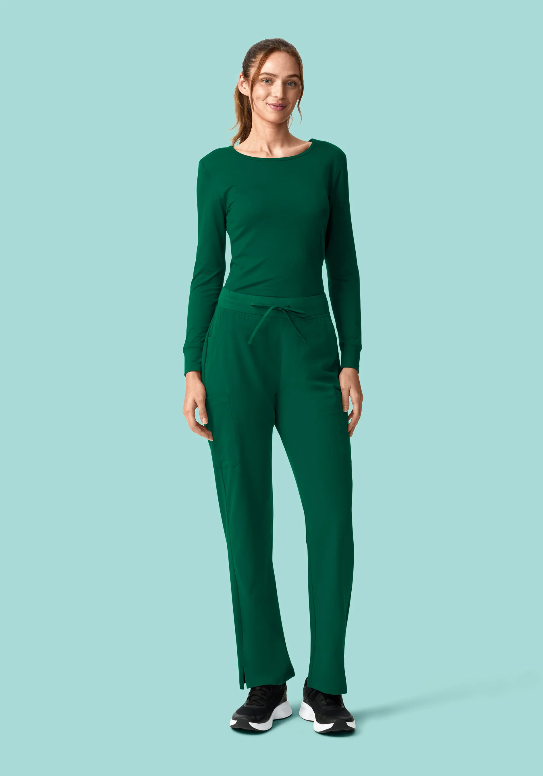 11 Pocket High Waisted Cargos Hunter Green - Image 4