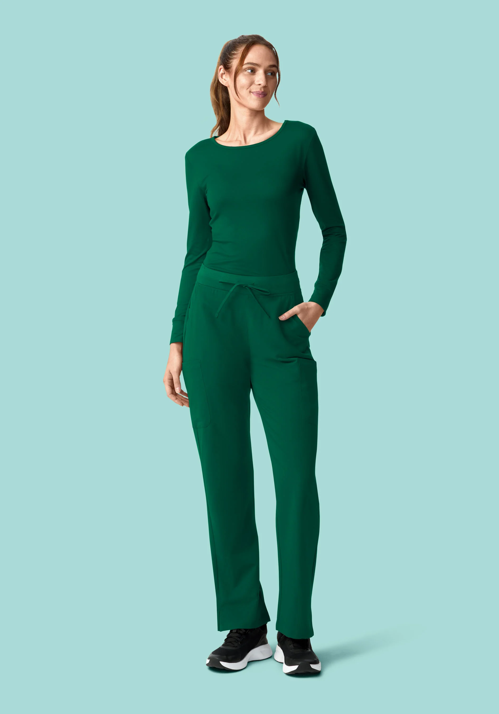 11 Pocket High Waisted Cargos Hunter Green - Image 7
