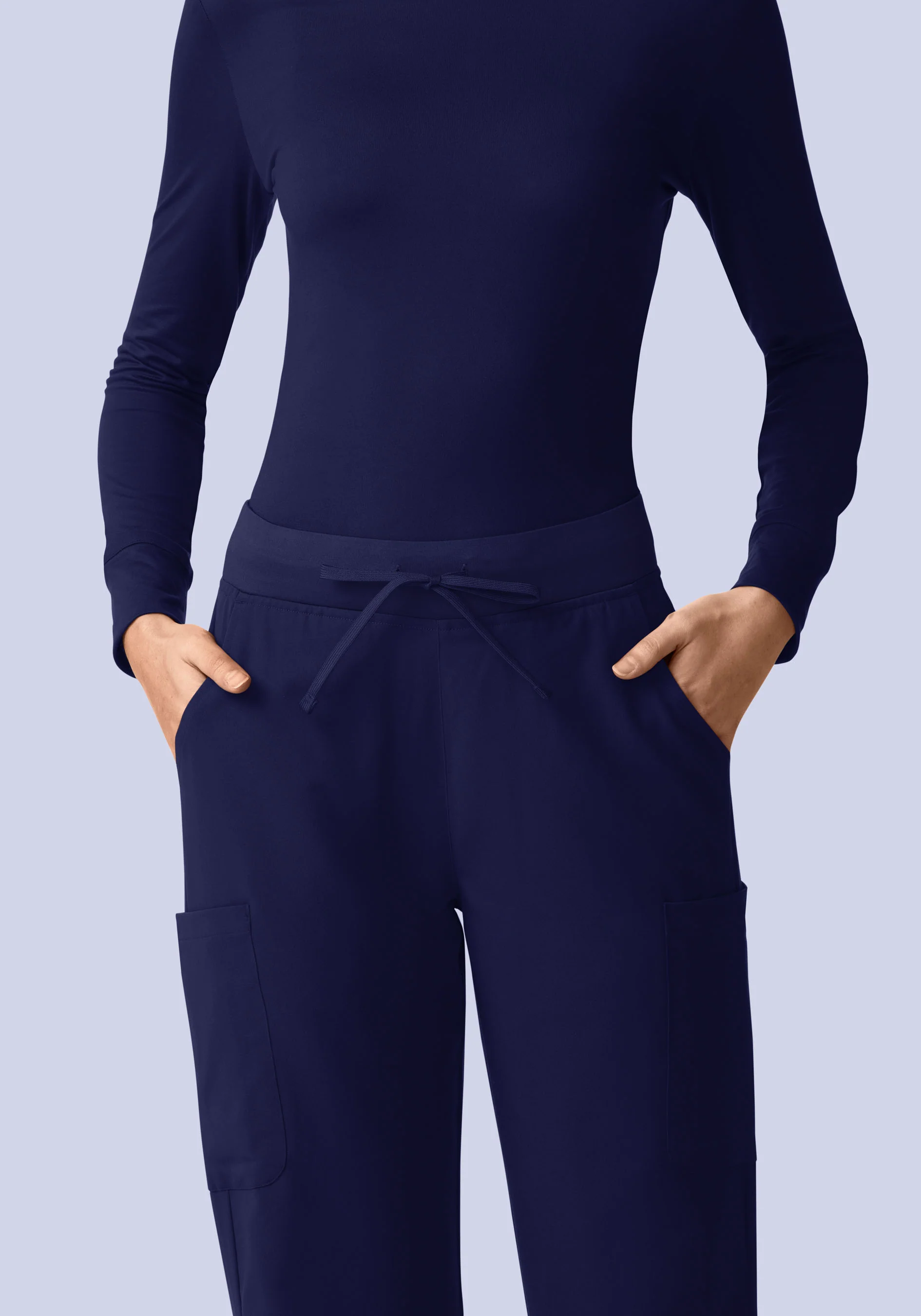 11 Pocket High Waisted Cargos Navy - Image 3