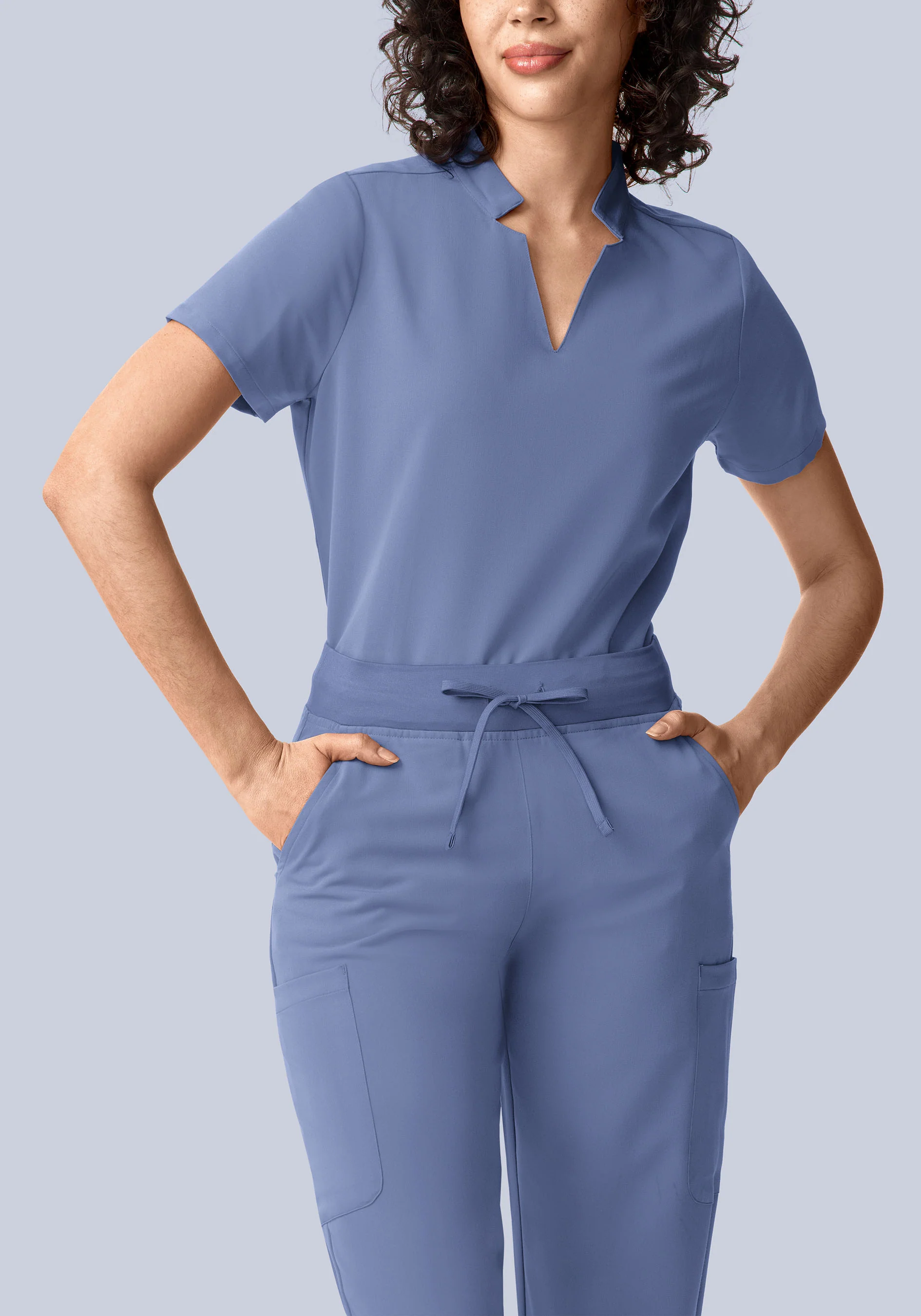 11 Pocket High Waisted Cargos Periwinkle - Image 3