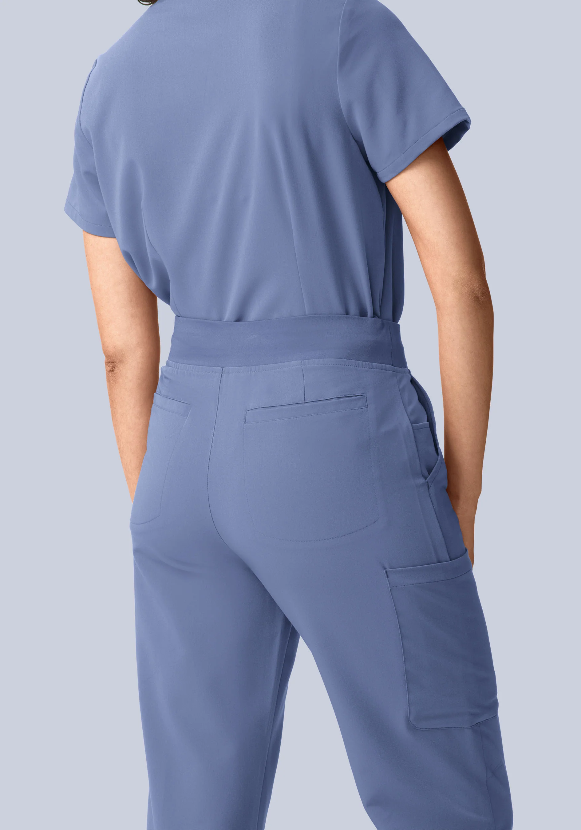 11 Pocket High Waisted Cargos Periwinkle - Image 4
