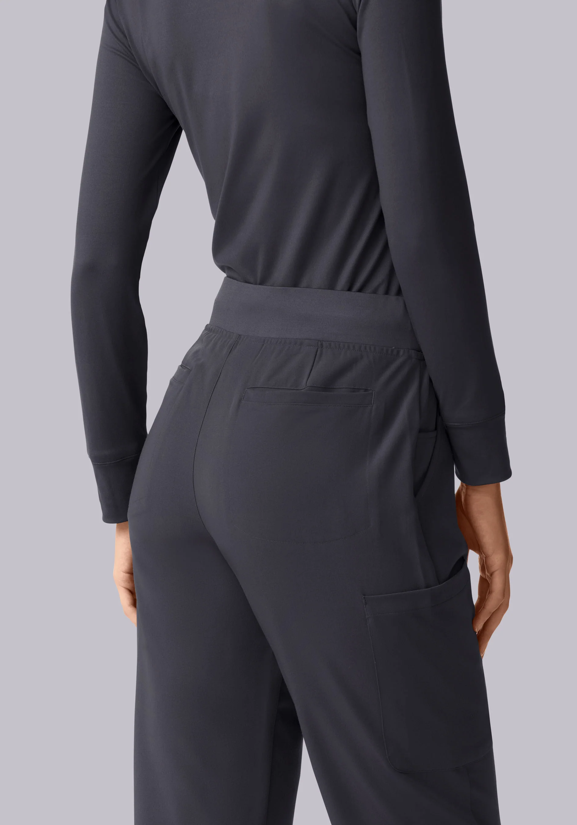 11 Pocket High Waisted Cargos Pewter - Image 4