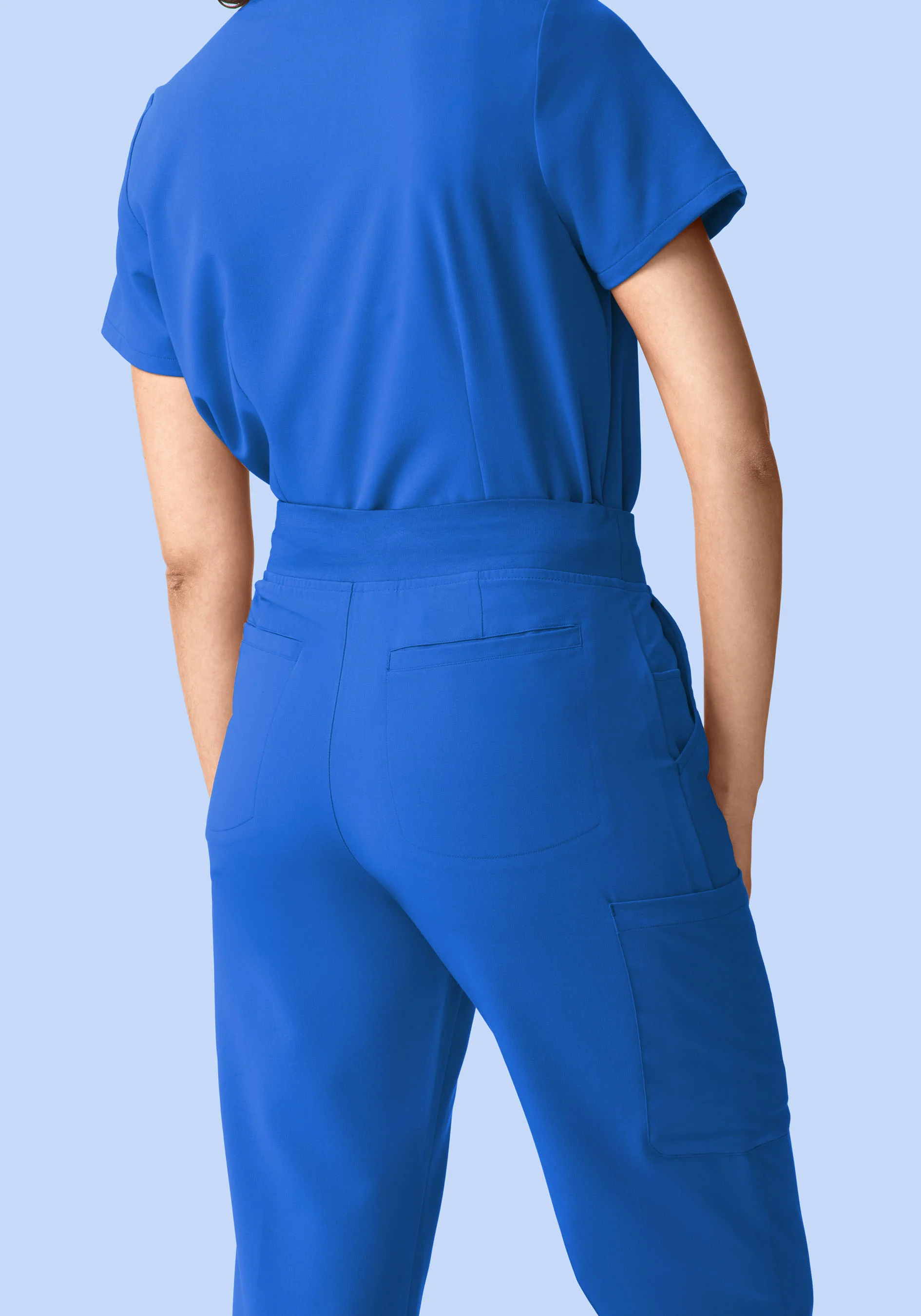 11 Pocket High Waisted Cargos Royal Blue - Image 4