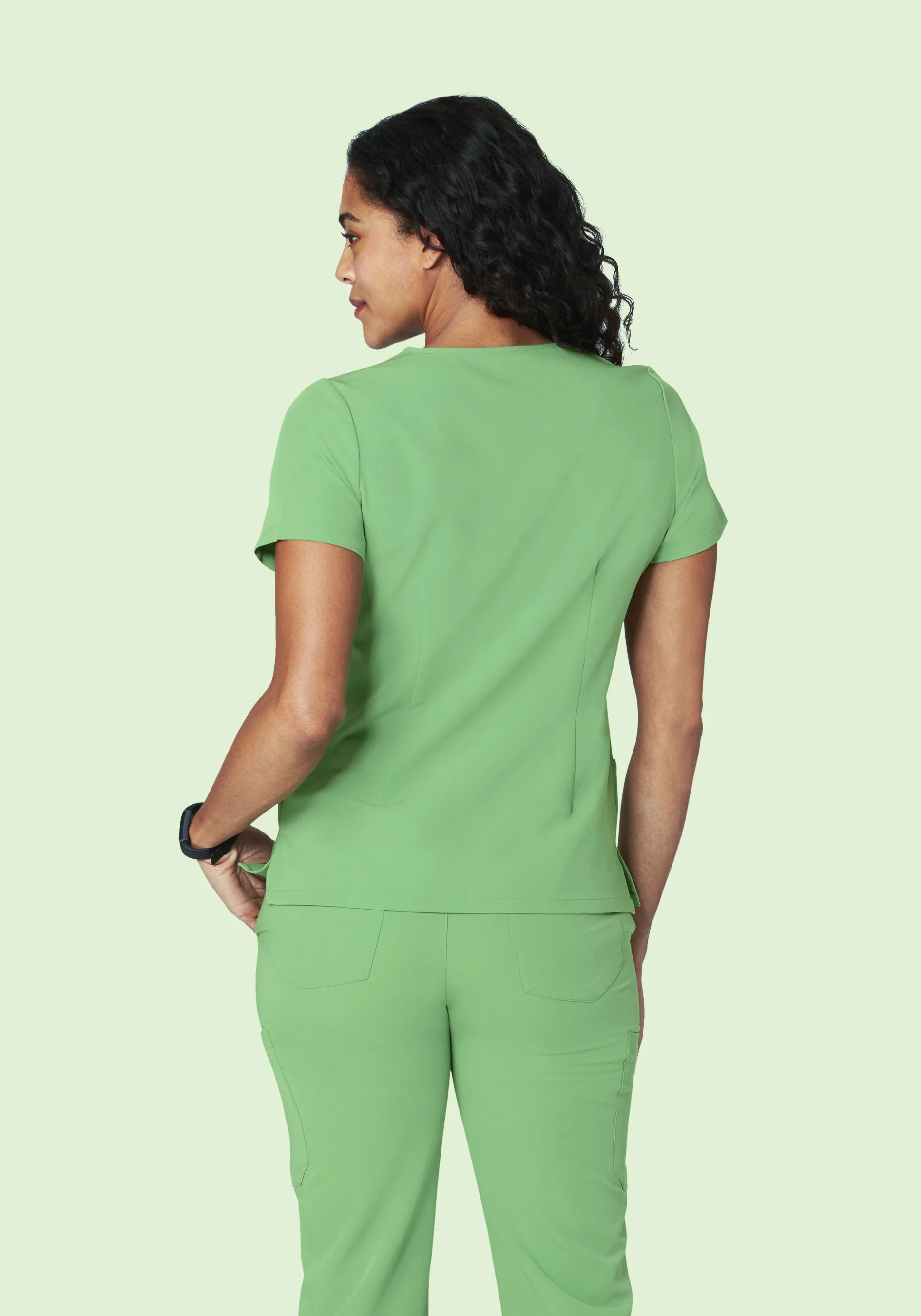 5 Pocket Notch Neck Top Aloe - Image 5