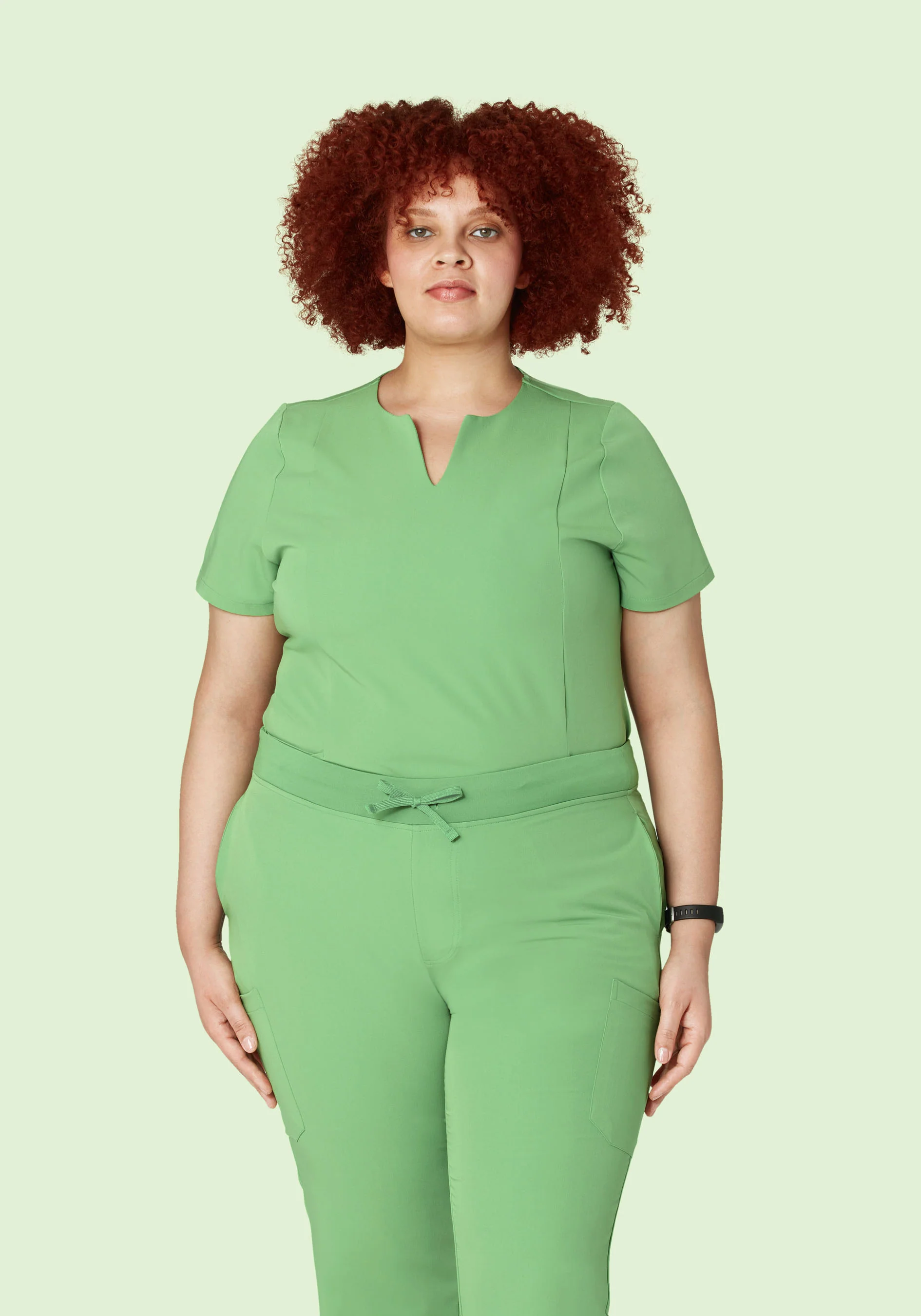 5 Pocket Notch Neck Top Aloe - Image 6