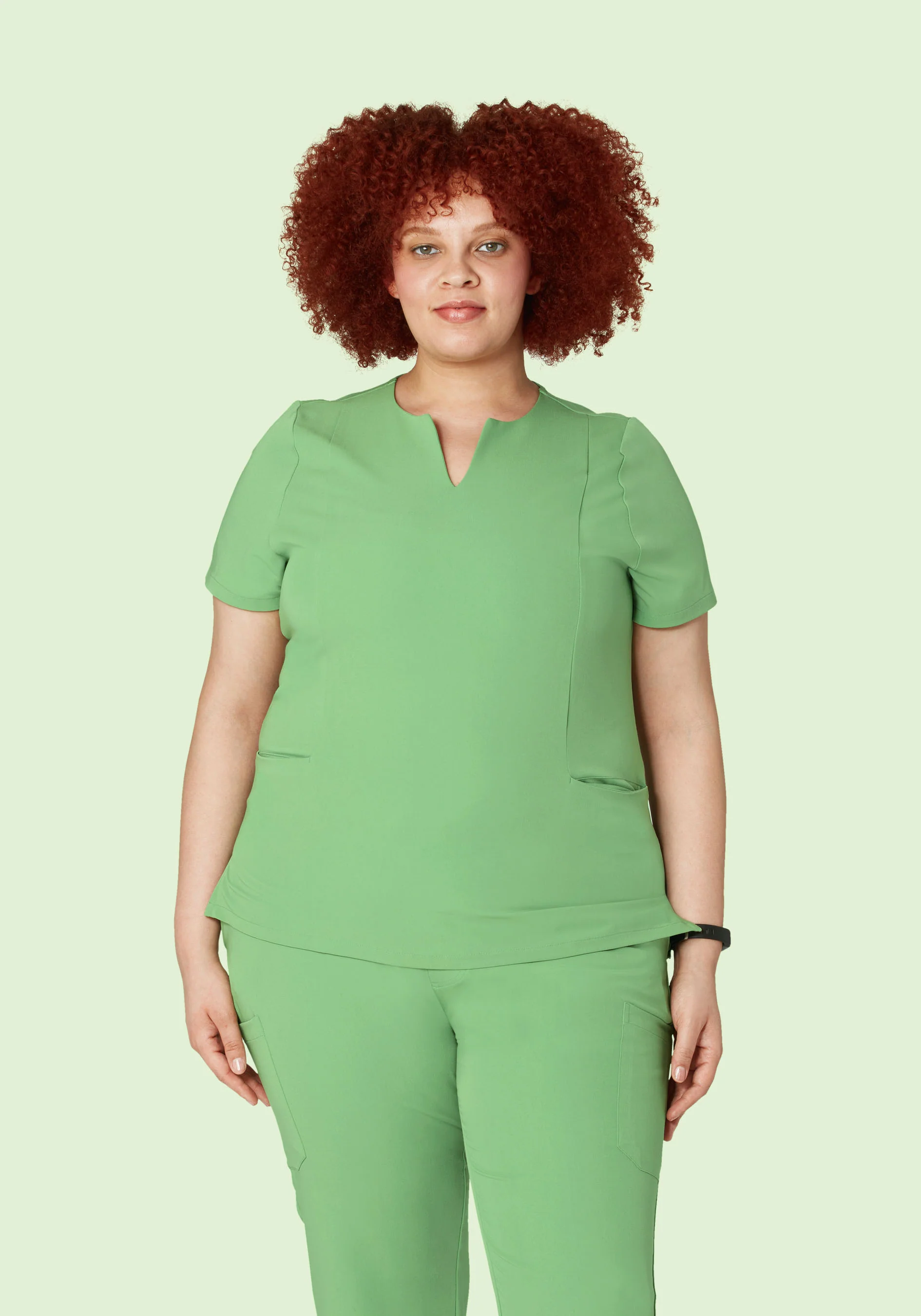 5 Pocket Notch Neck Top Aloe - Image 7