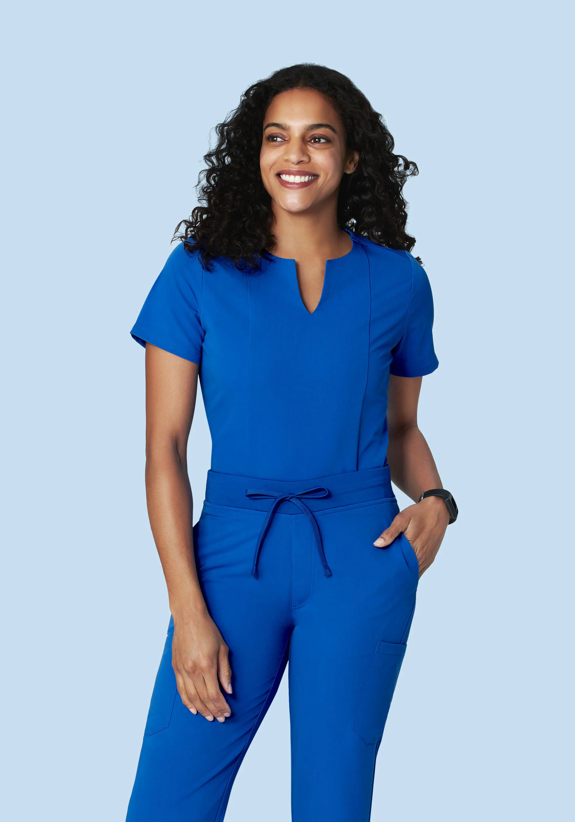 5 Pocket Notch Neck Top Cobalt - Image 3