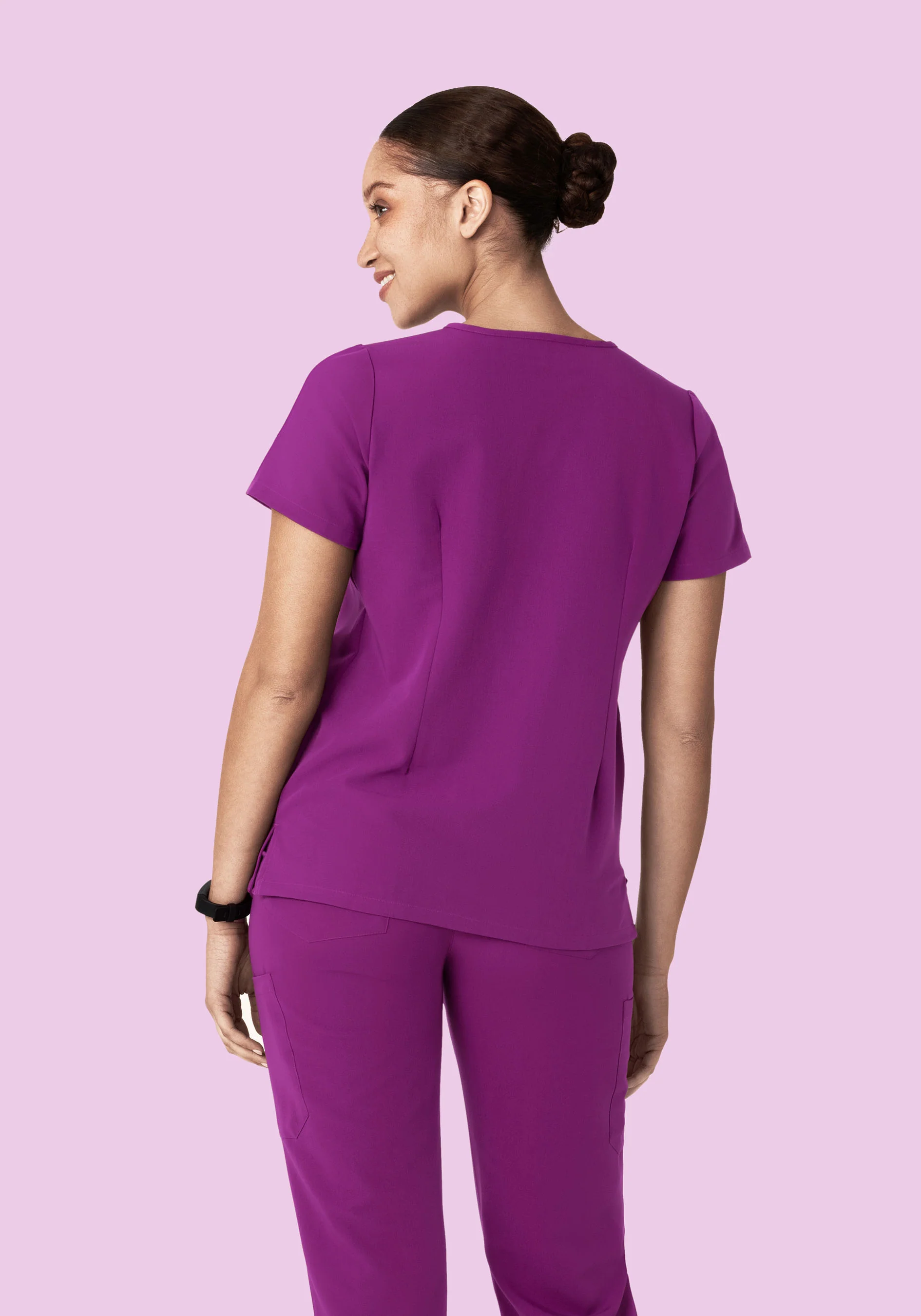 5 Pocket Notch Neck Top Dark Orchid - Image 5