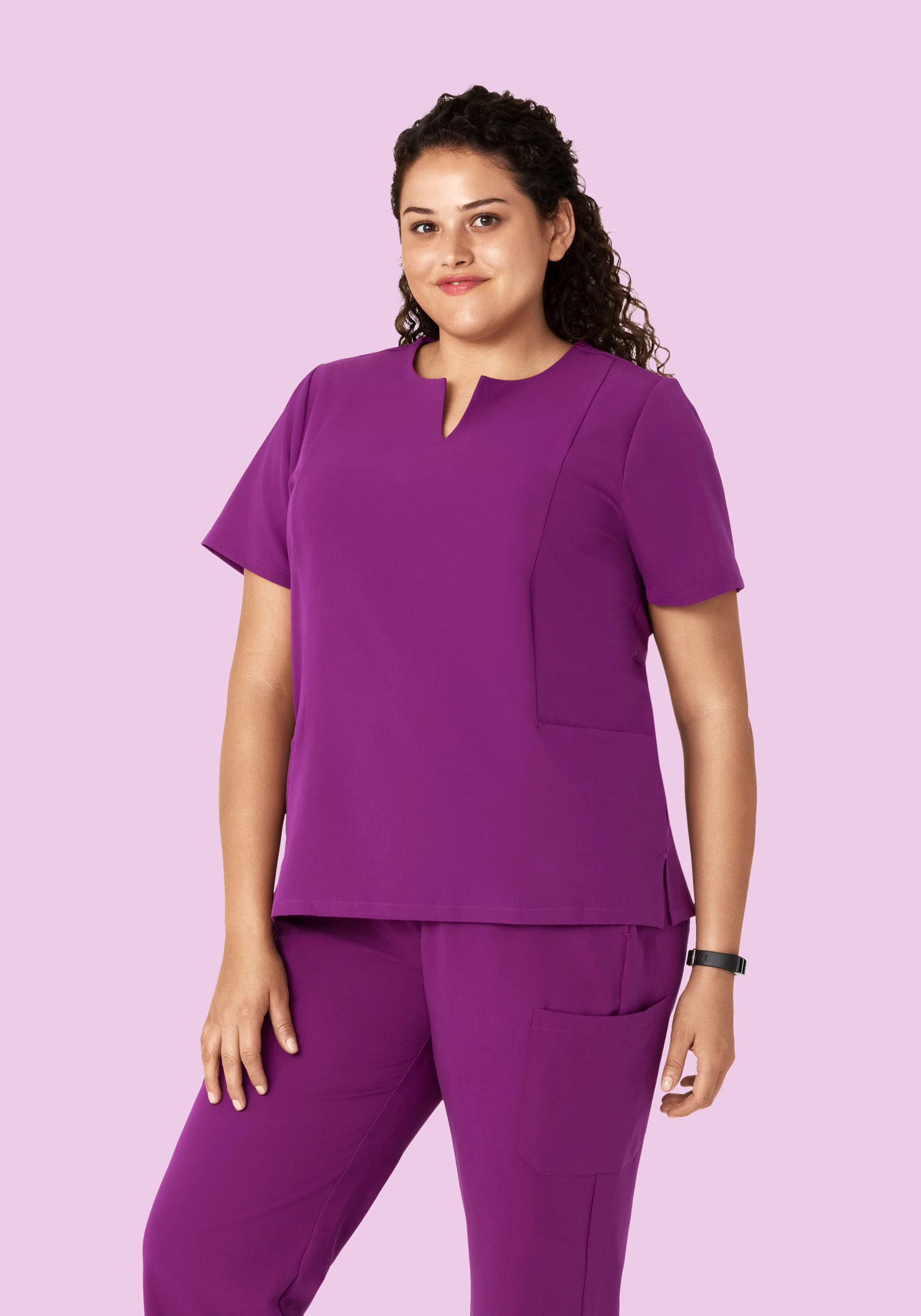 5 Pocket Notch Neck Top Dark Orchid - Image 6