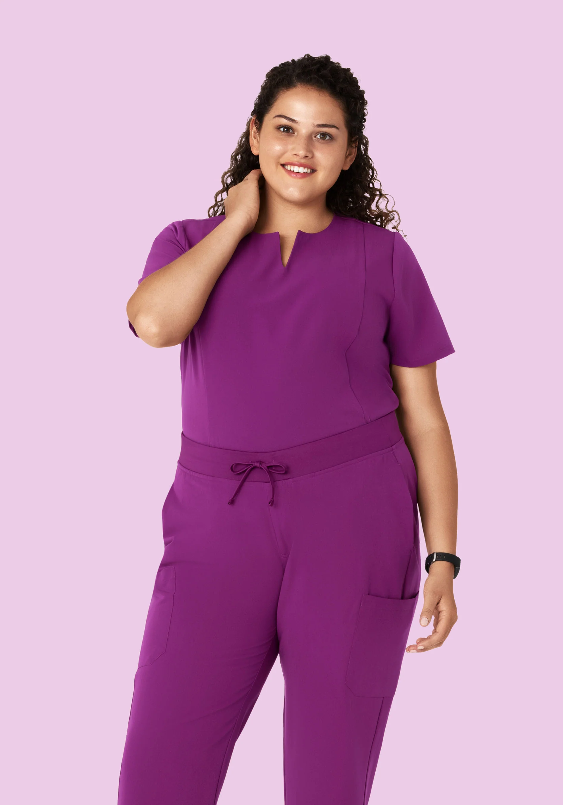 5 Pocket Notch Neck Top Dark Orchid - Image 7