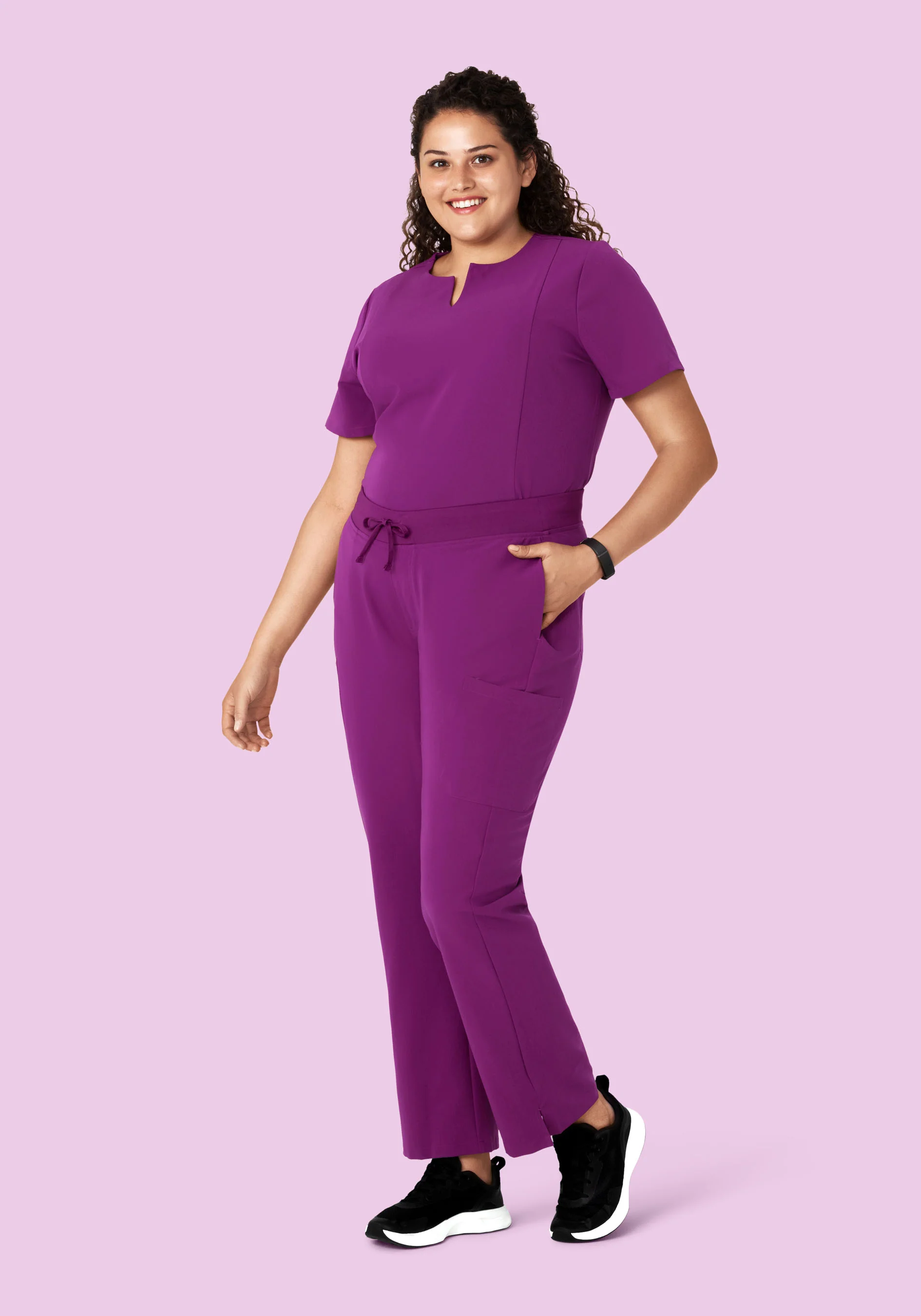 5 Pocket Notch Neck Top Dark Orchid - Image 8