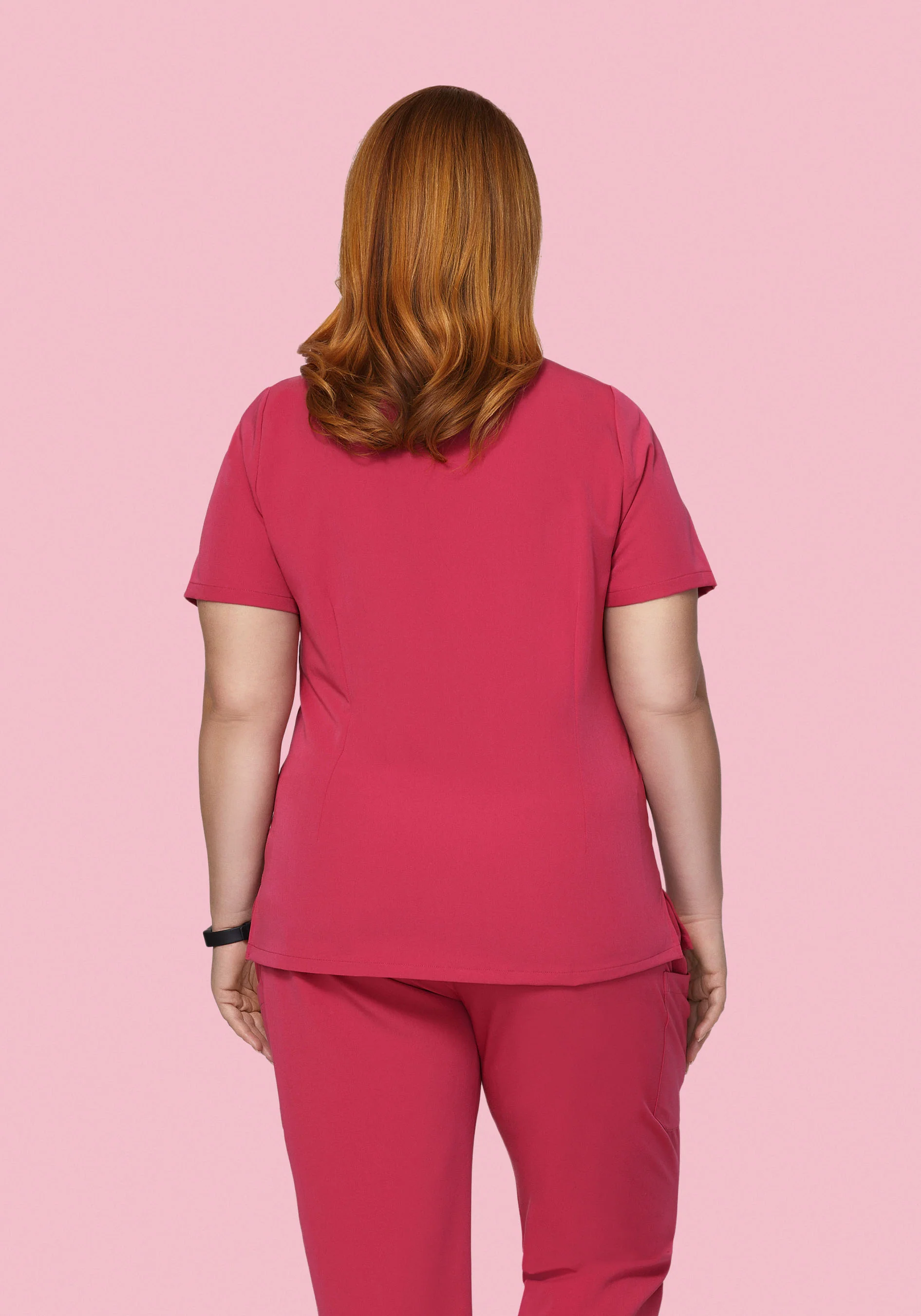 5 Pocket Notch Neck Top Deep Rose - Image 8