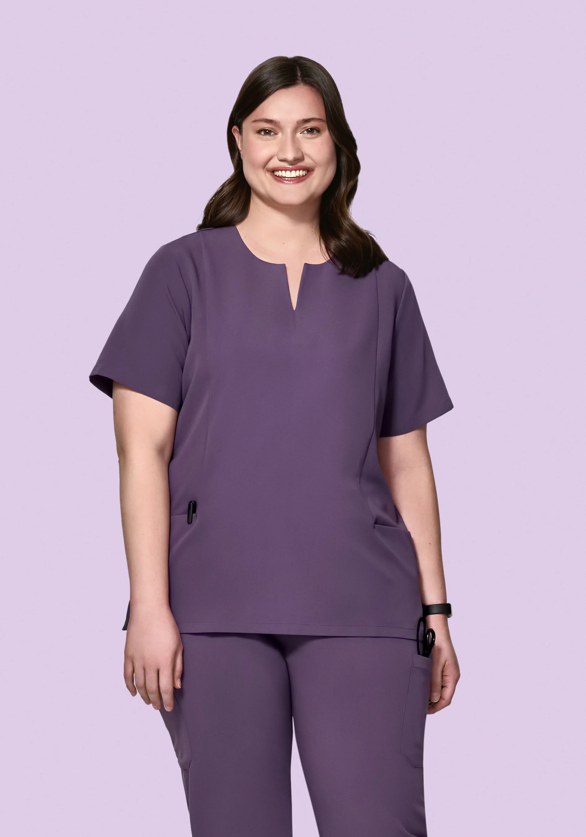 5 Pocket Notch Neck Top Dewberry - Image 6