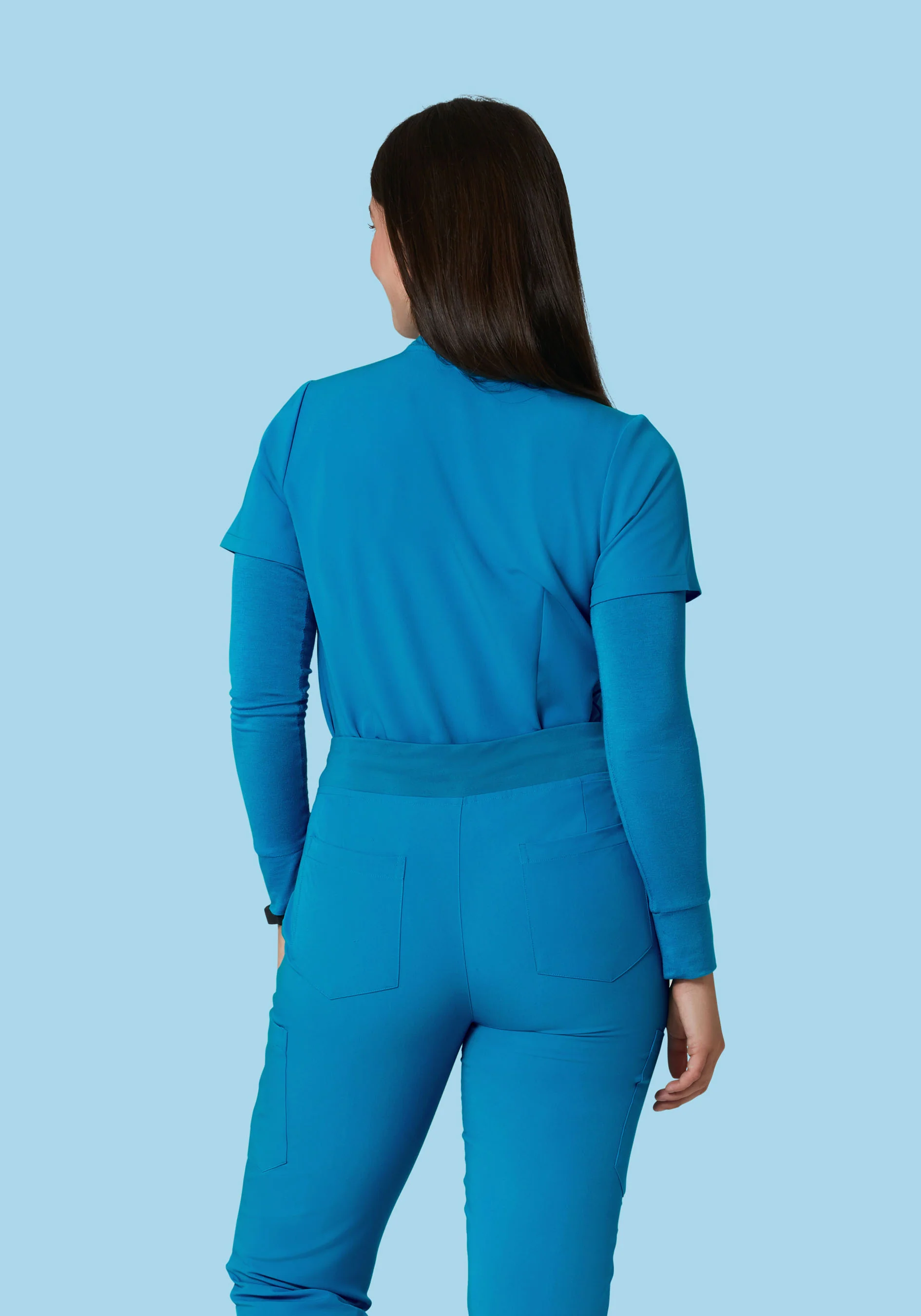 5 Pocket Notch Neck Top Electric Blue - Image 3
