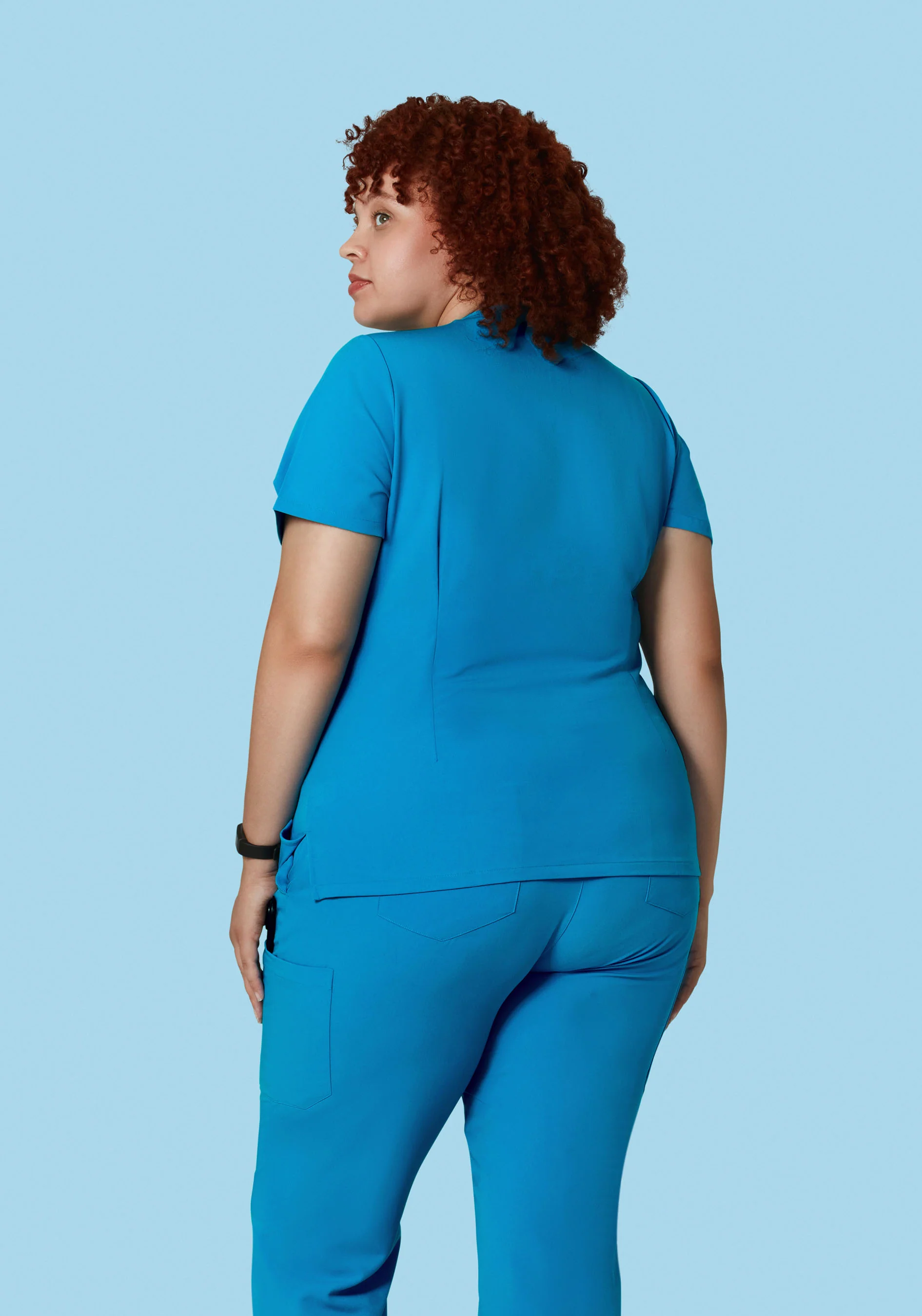 5 Pocket Notch Neck Top Electric Blue - Image 5