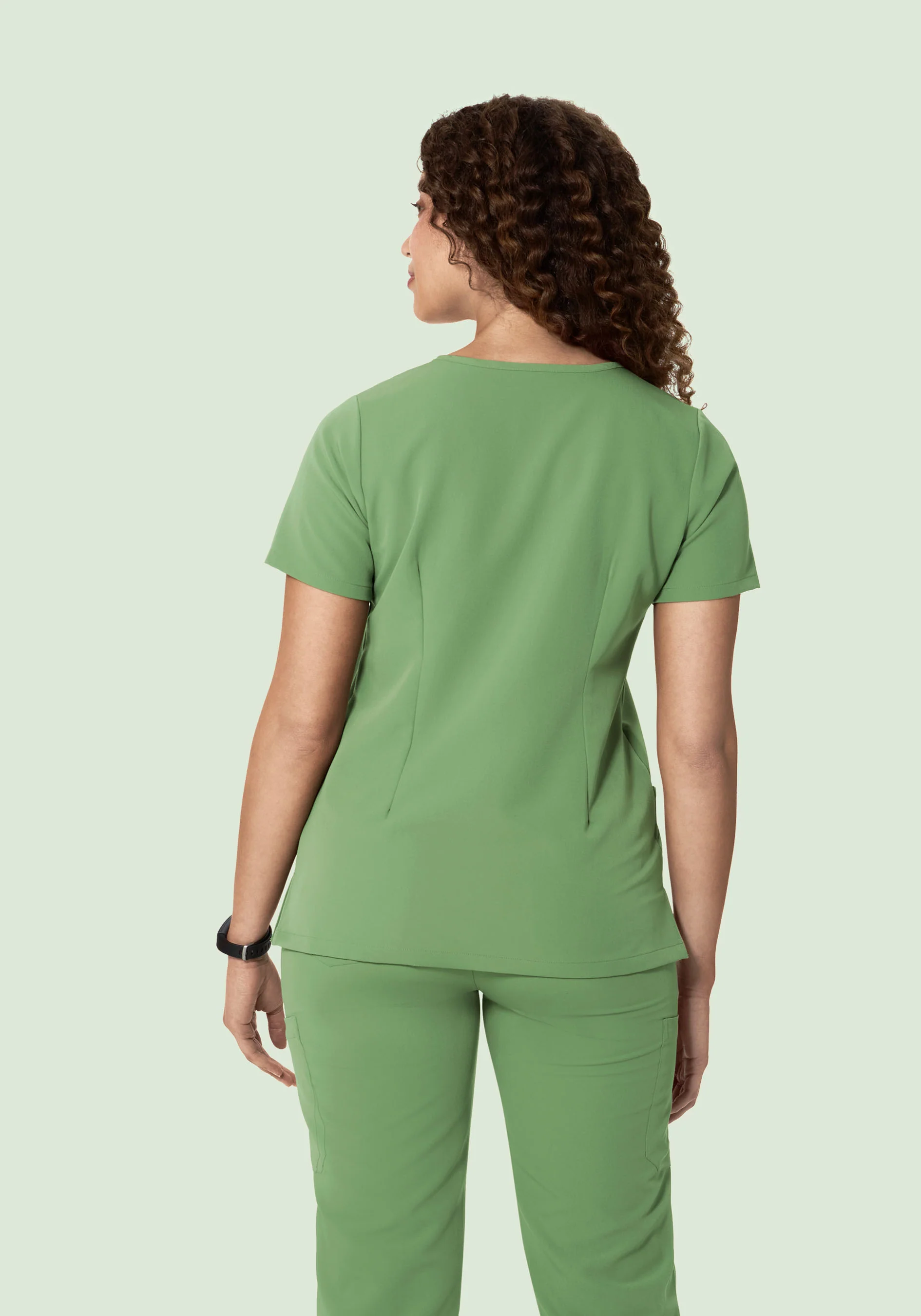 5 Pocket Notch Neck Top Hazel Green - Image 4