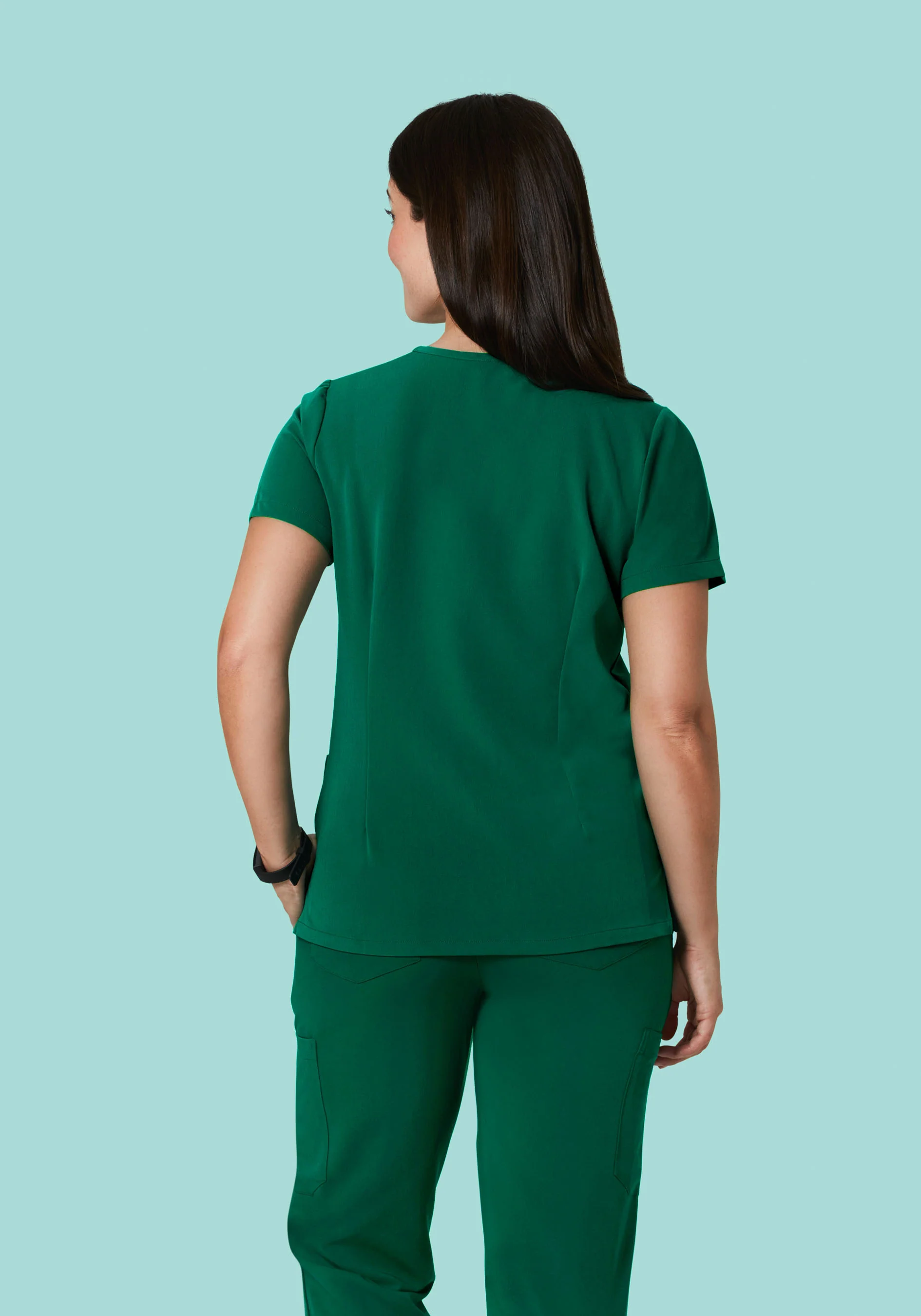 5 Pocket Notch Neck Top Hunter Green - Image 4