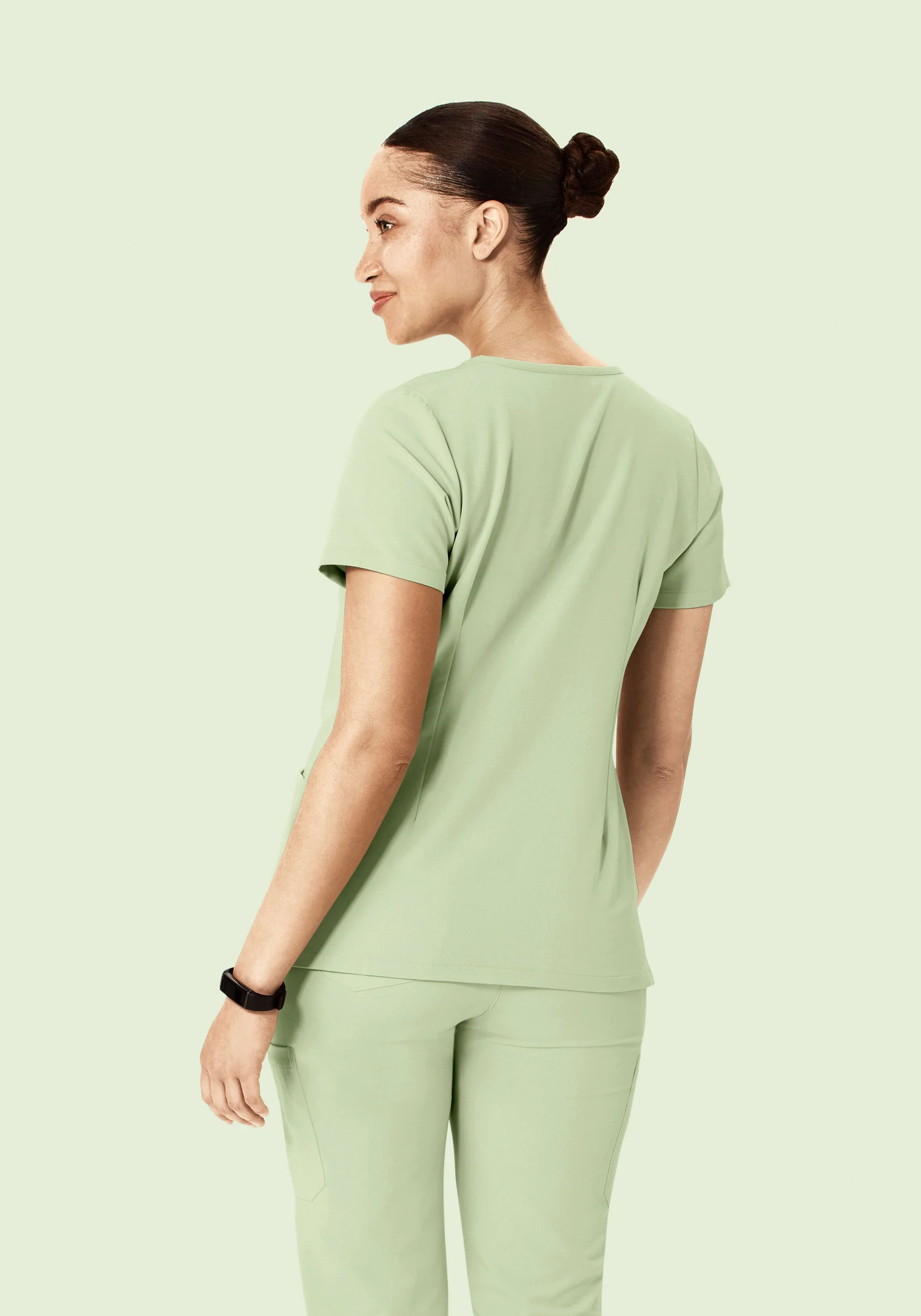 5 Pocket Notch Neck Top Matcha - Image 4