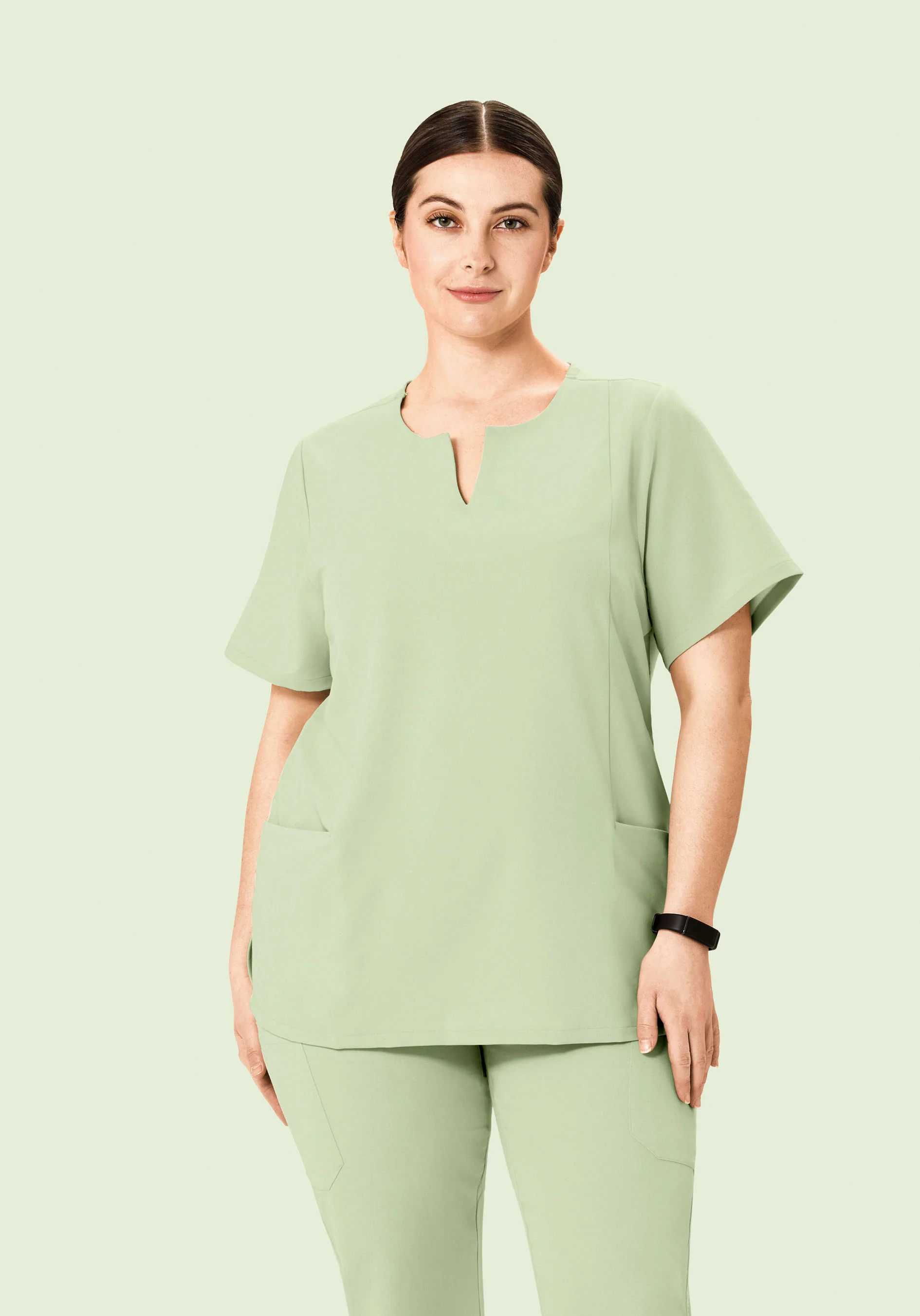 5 Pocket Notch Neck Top Matcha - Image 5