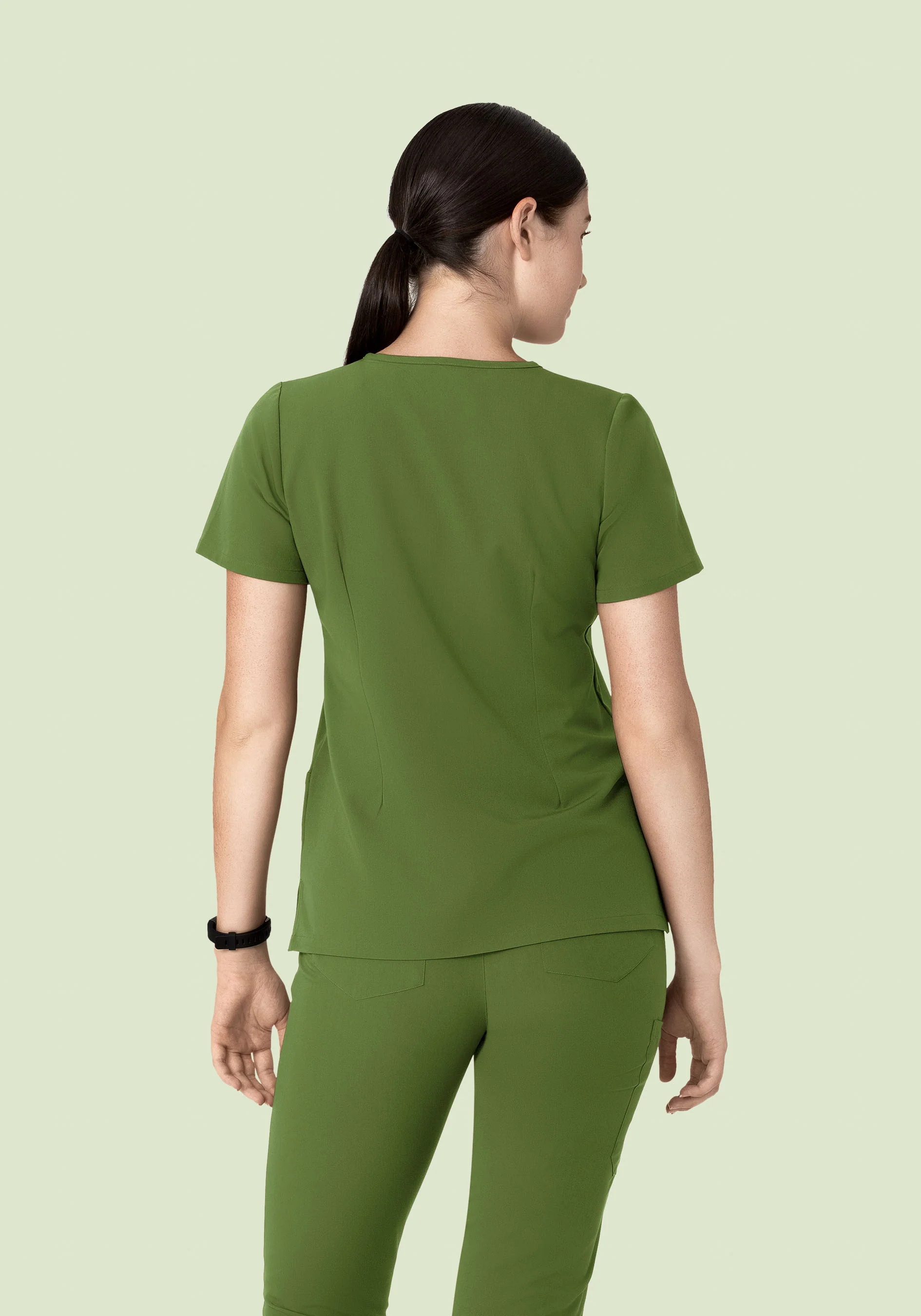 5 Pocket Notch Neck Top Moss - Image 5