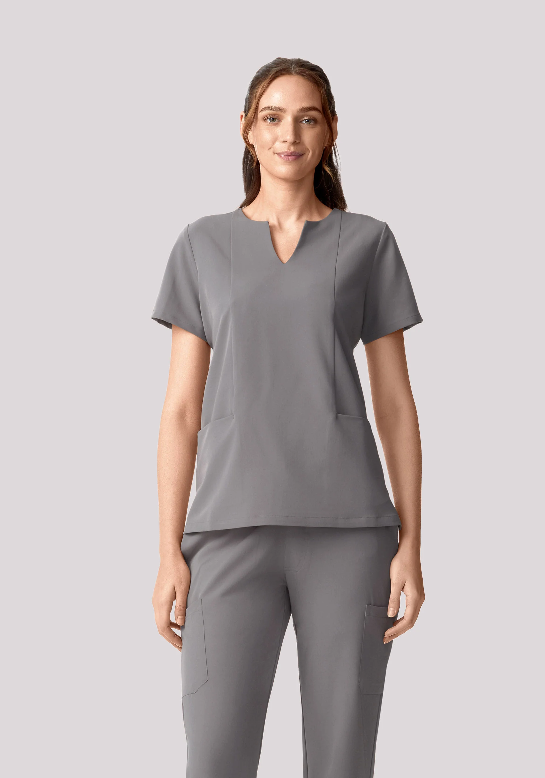 5 Pocket Notch Neck Top Oslo Gray - Image 3