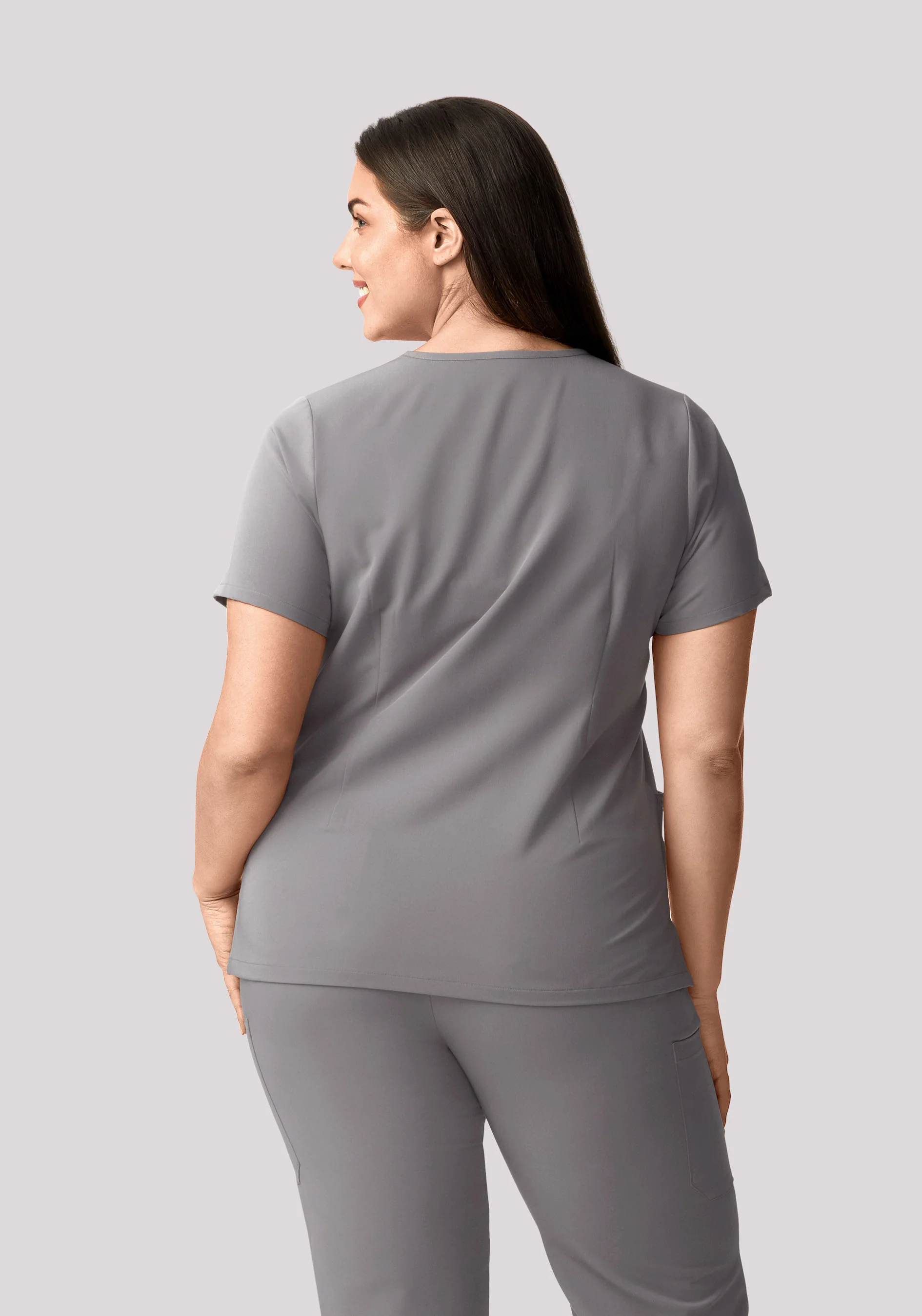 5 Pocket Notch Neck Top Oslo Gray - Image 5