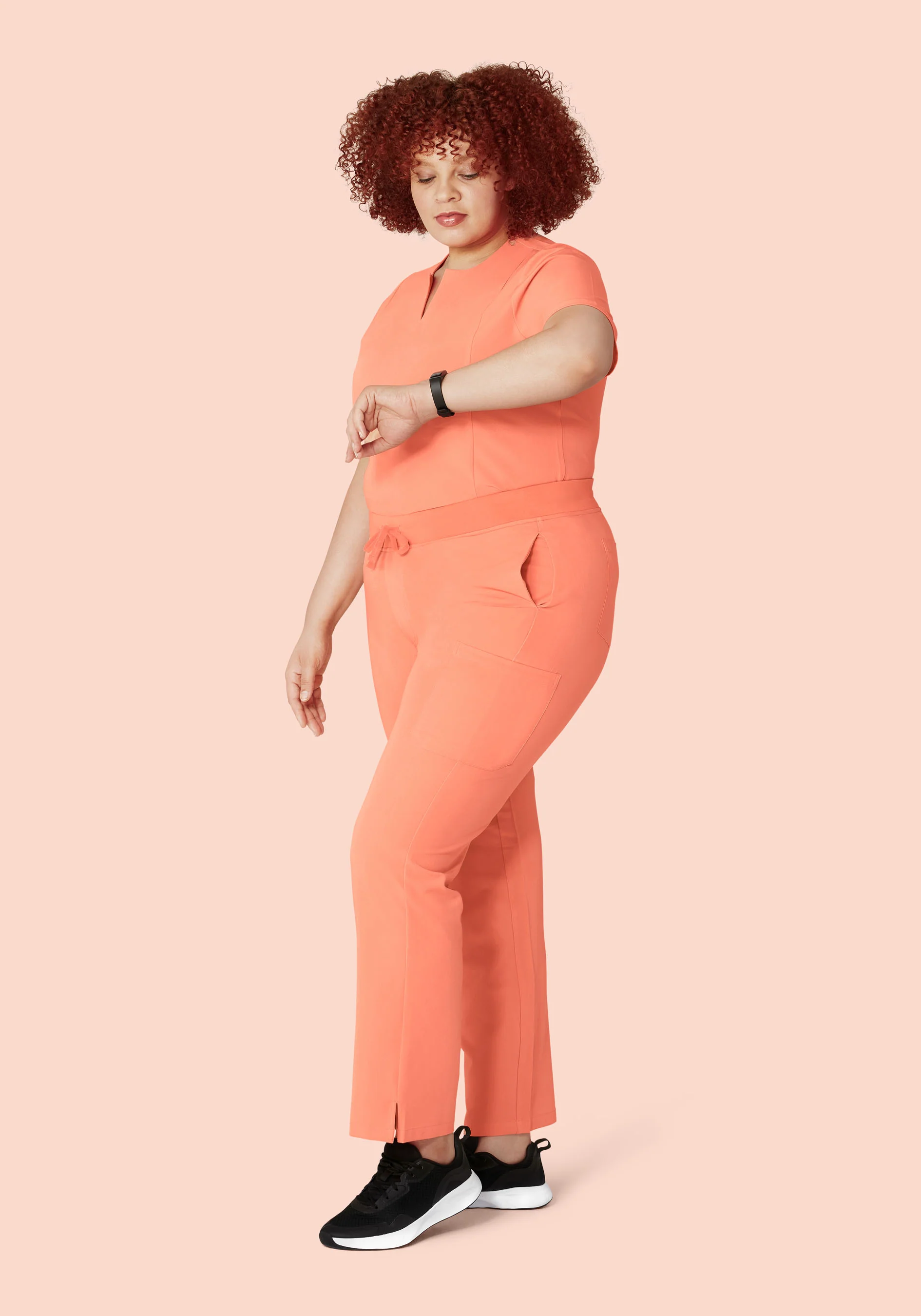 5 Pocket Notch Neck Top Peach - Image 7