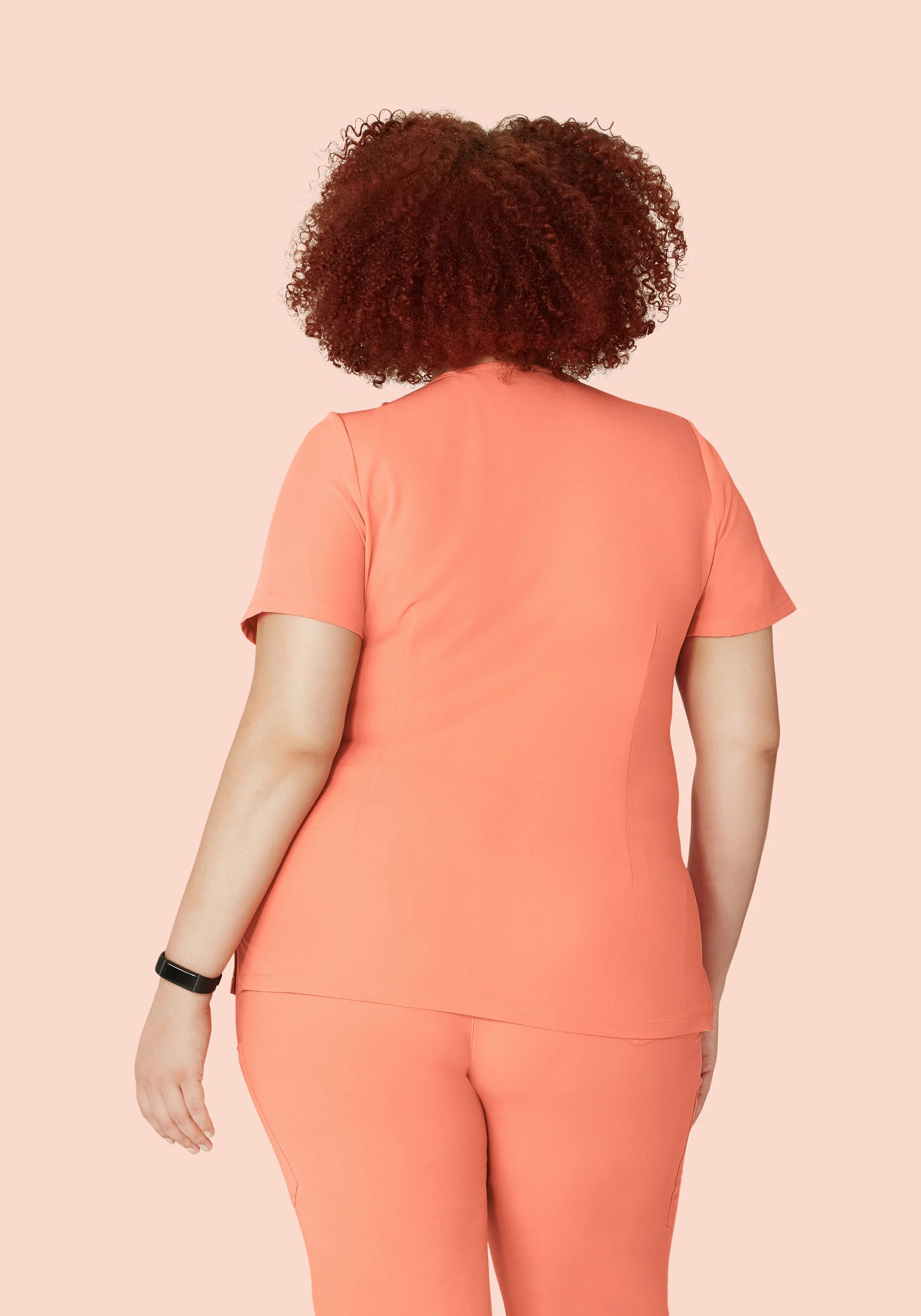 5 Pocket Notch Neck Top Peach - Image 8