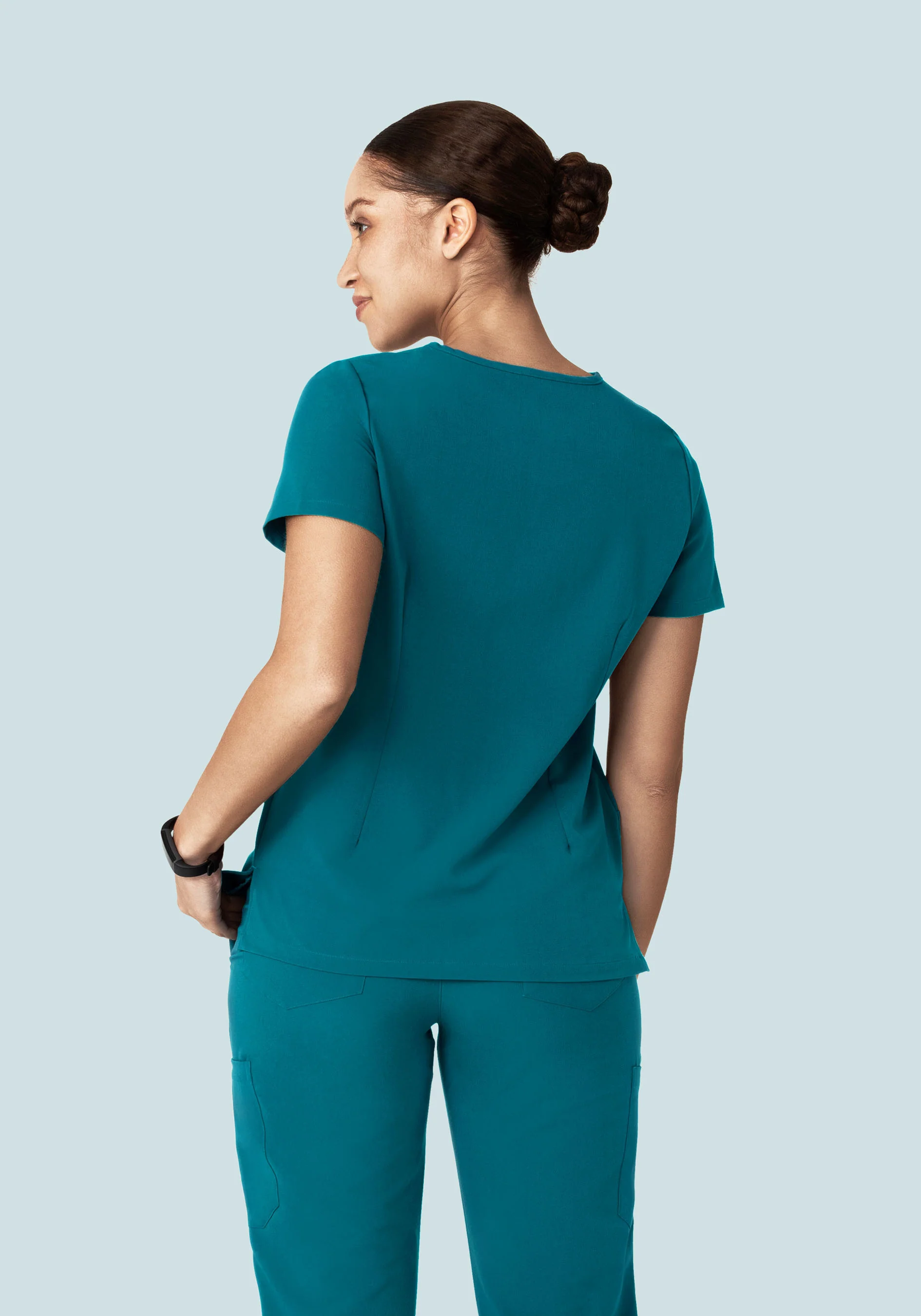 5 Pocket Notch Neck Top Peacock - Image 4