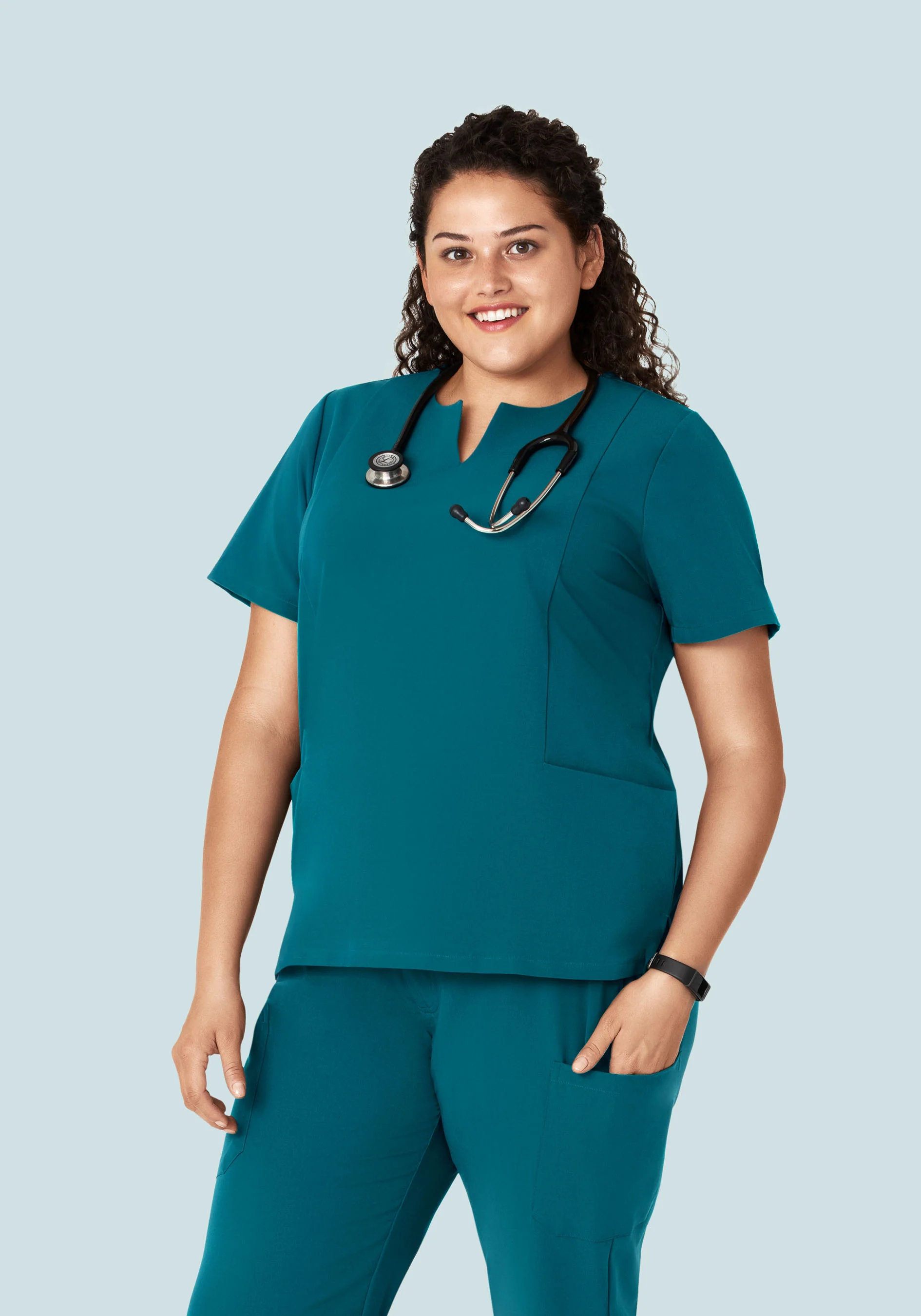5 Pocket Notch Neck Top Peacock - Image 6