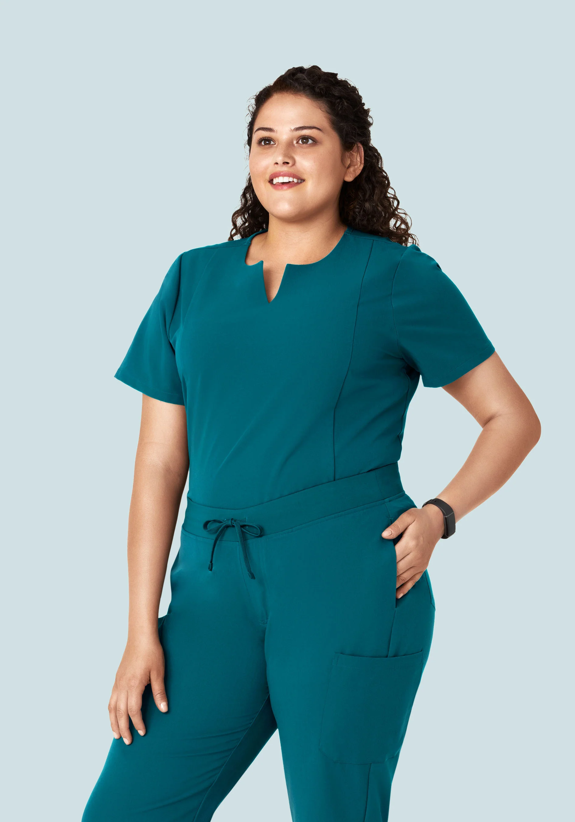5 Pocket Notch Neck Top Peacock - Image 8