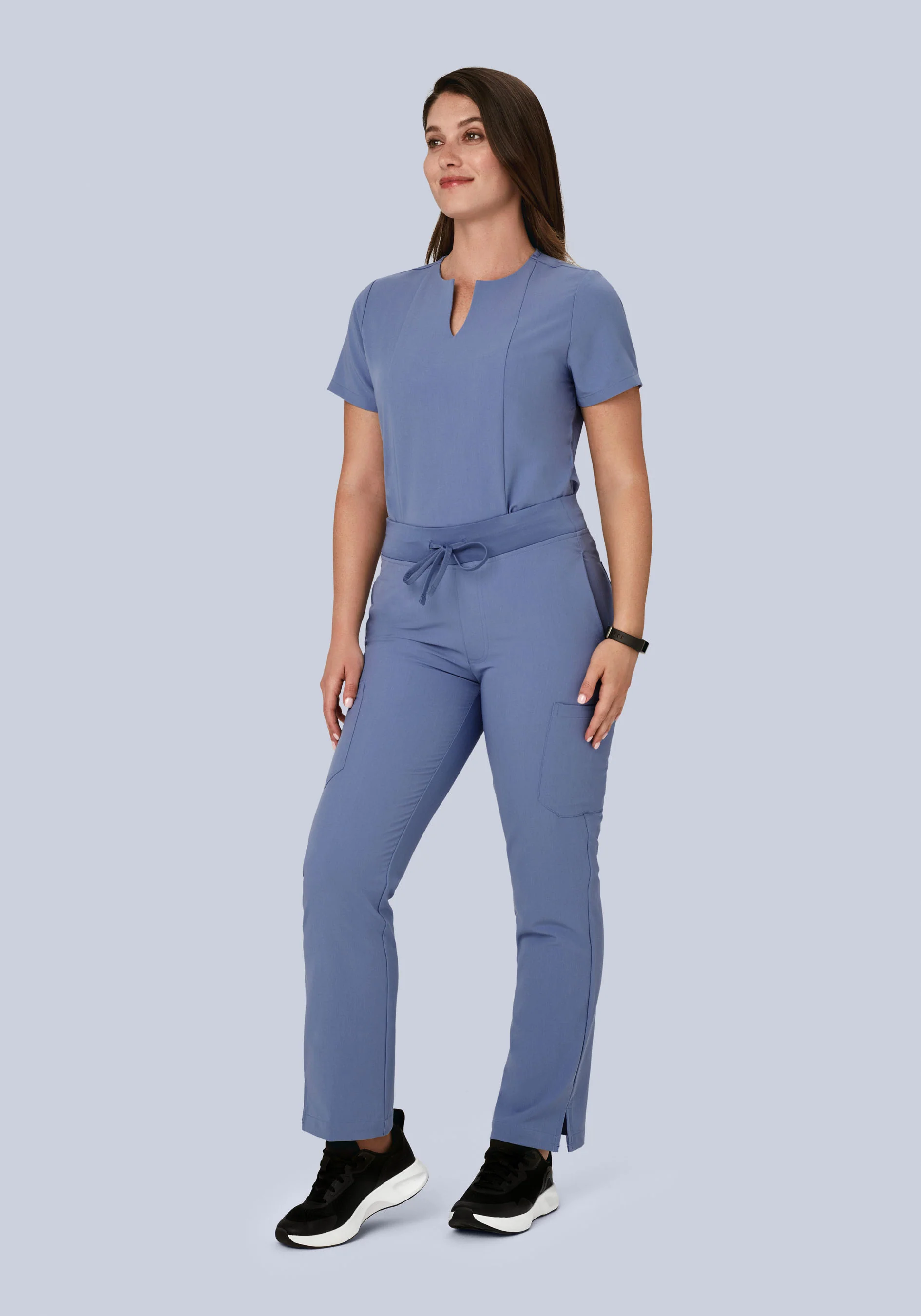 5 Pocket Notch Neck Top Periwinkle - Image 3