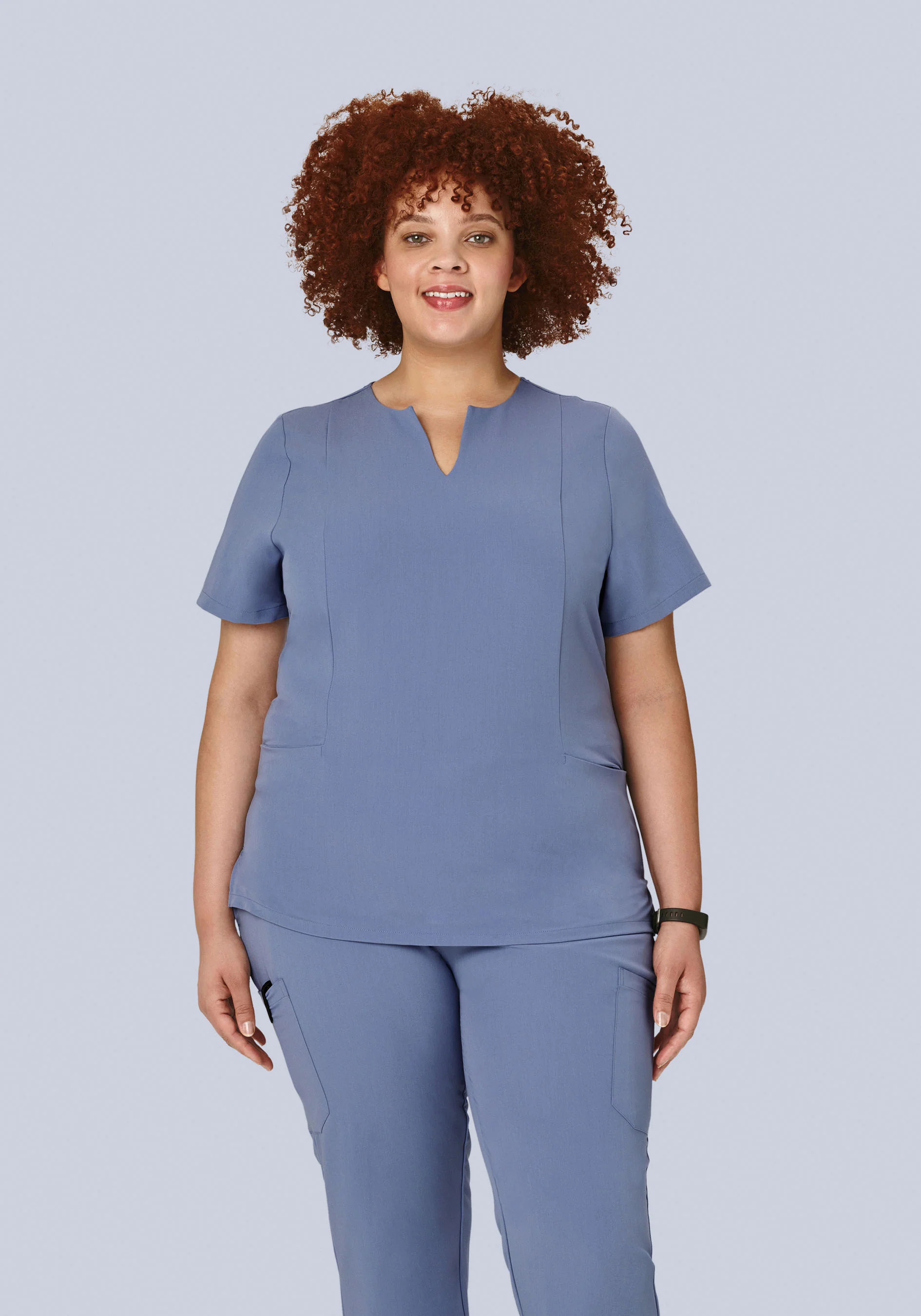 5 Pocket Notch Neck Top Periwinkle - Image 5