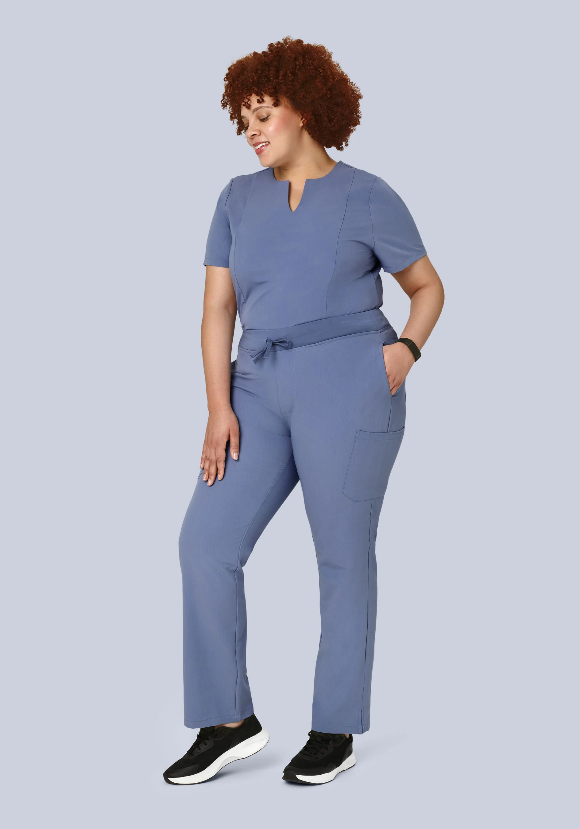 5 Pocket Notch Neck Top Periwinkle - Image 7