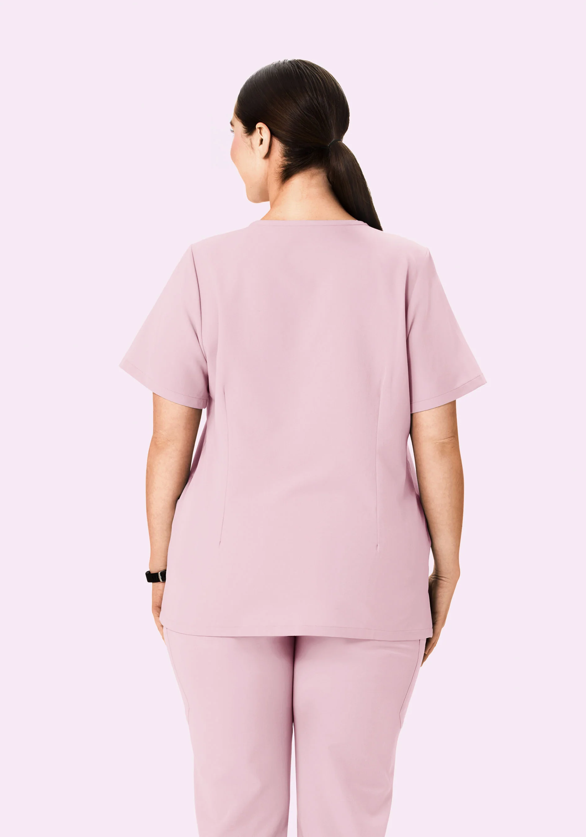 5 Pocket Notch Neck Top Pink Pearl - Image 8
