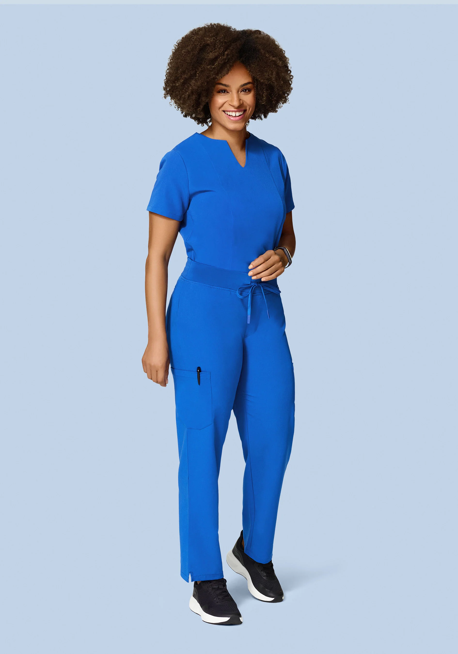 5 Pocket Notch Neck Top Royal Blue - Image 3