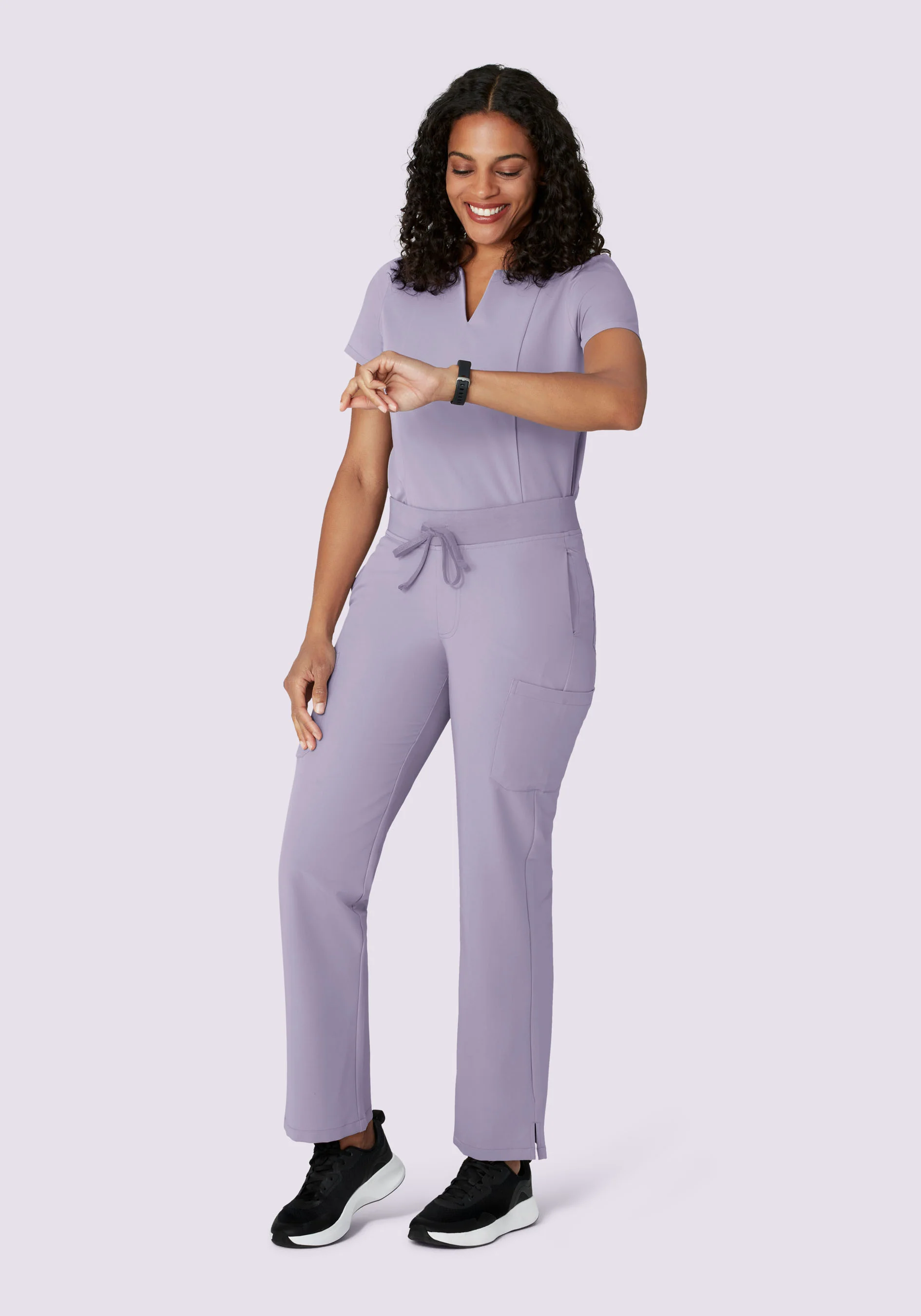 5 Pocket Notch Neck Top Ube - Image 3