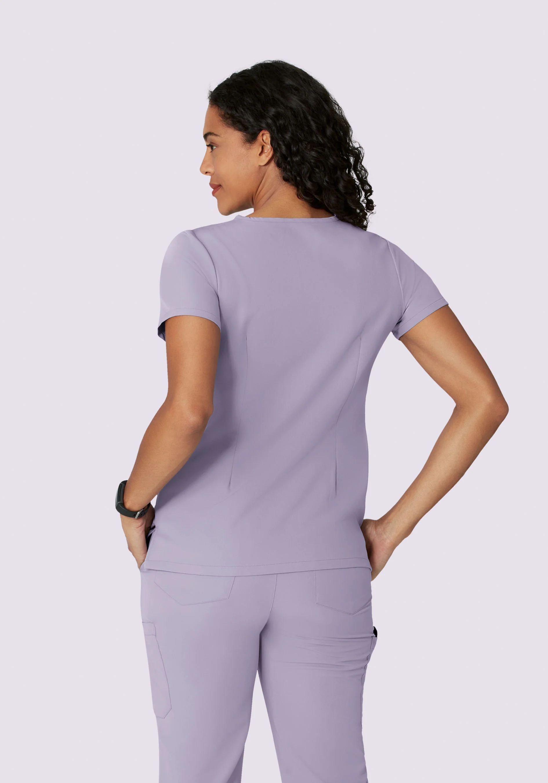 5 Pocket Notch Neck Top Ube - Image 4