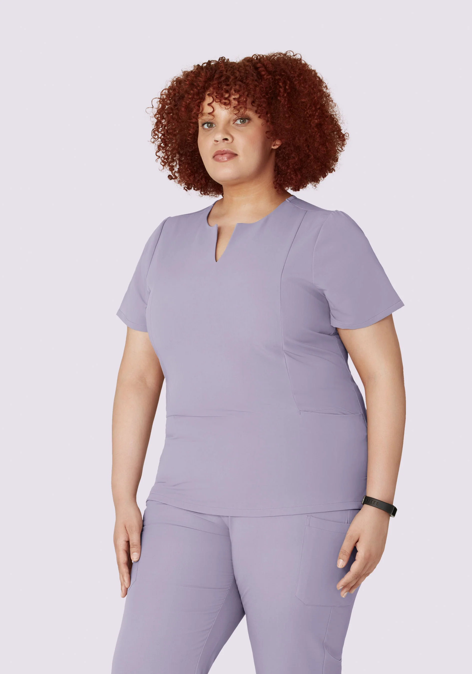 5 Pocket Notch Neck Top Ube - Image 5