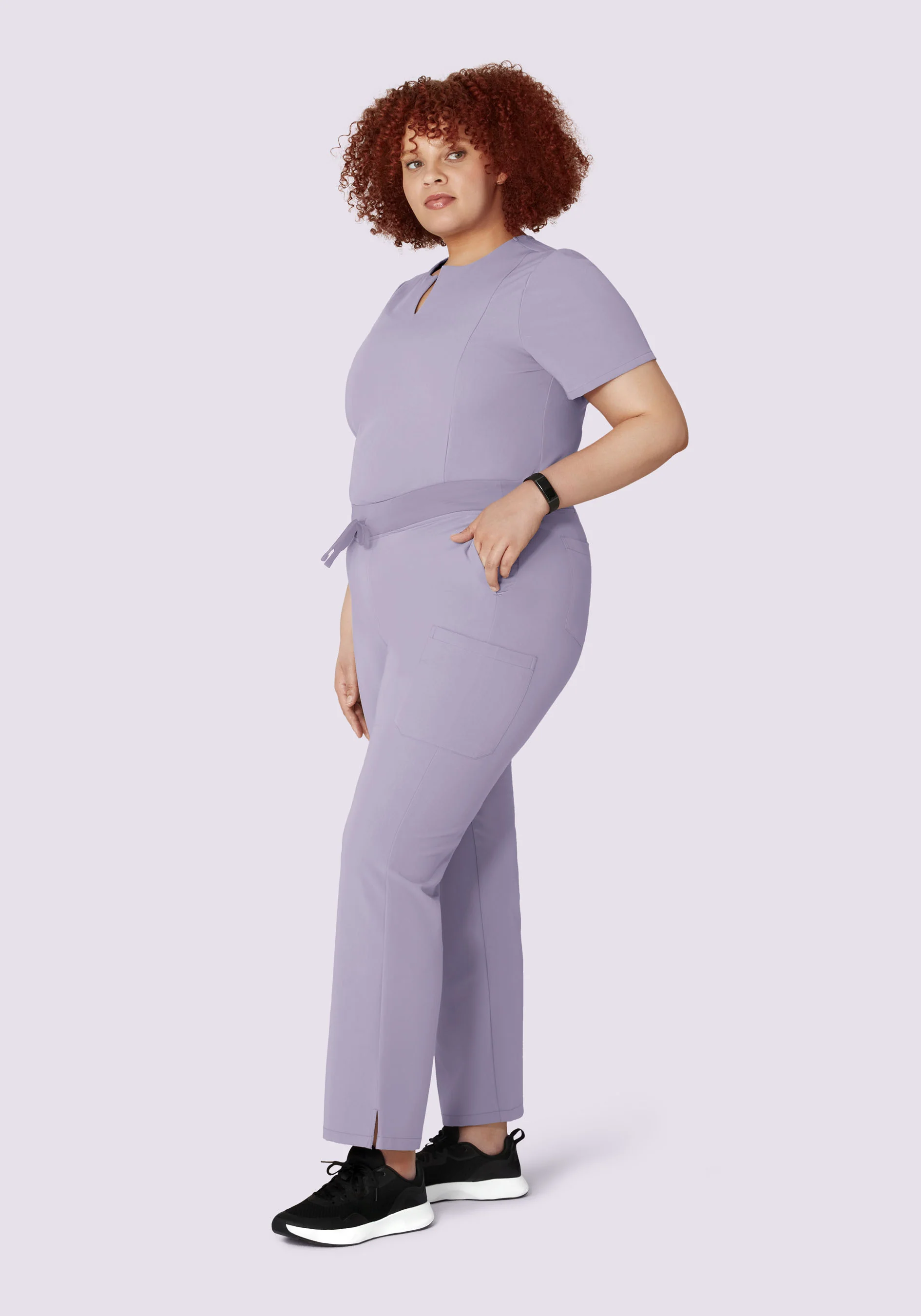 5 Pocket Notch Neck Top Ube - Image 7