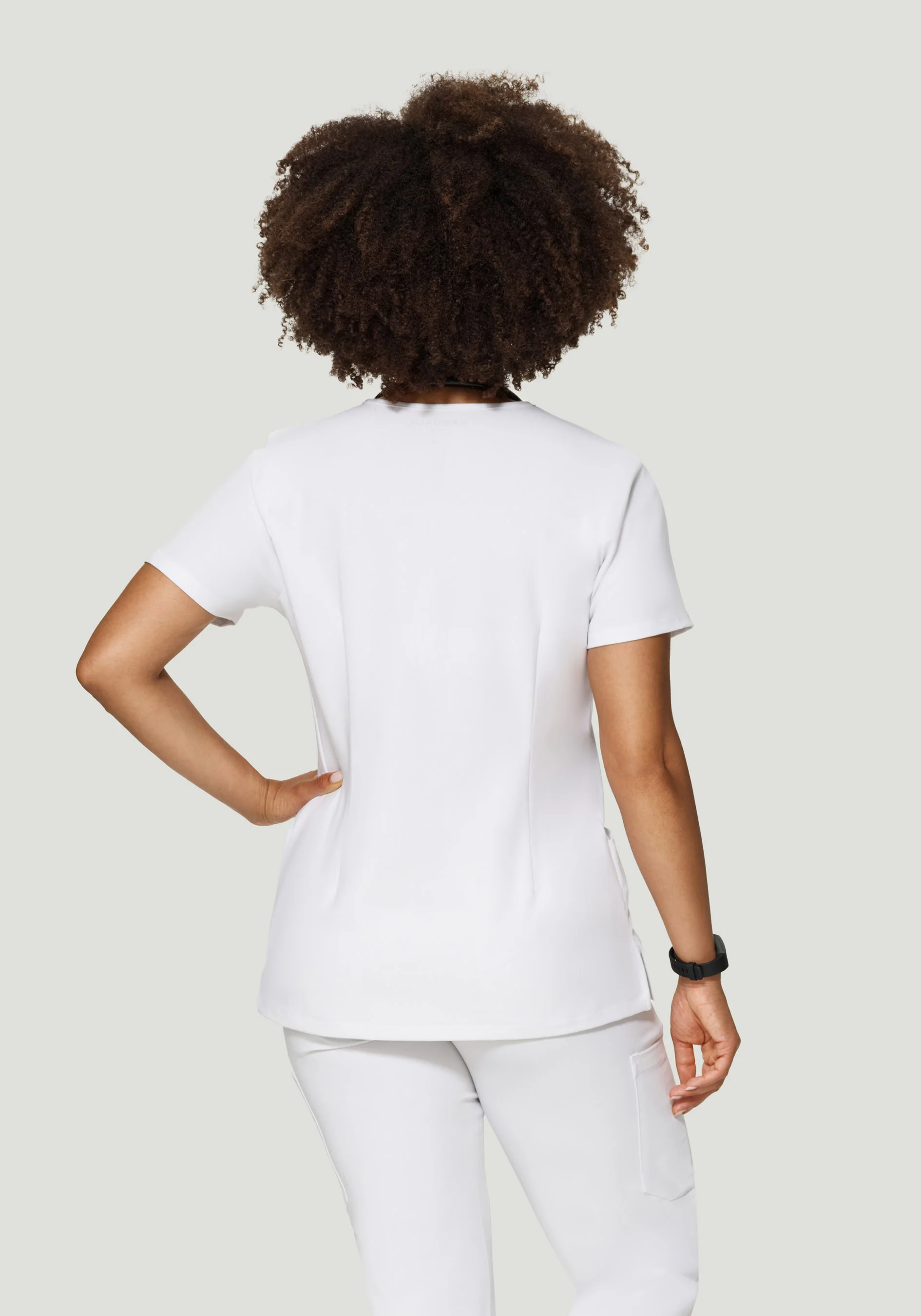 5 Pocket Notch Neck Top White - Image 4