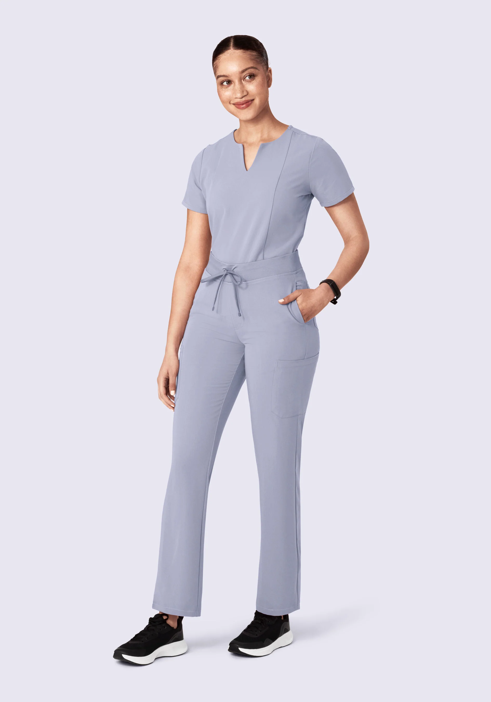 5 Pocket Notch Neck Top Wisteria - Image 3