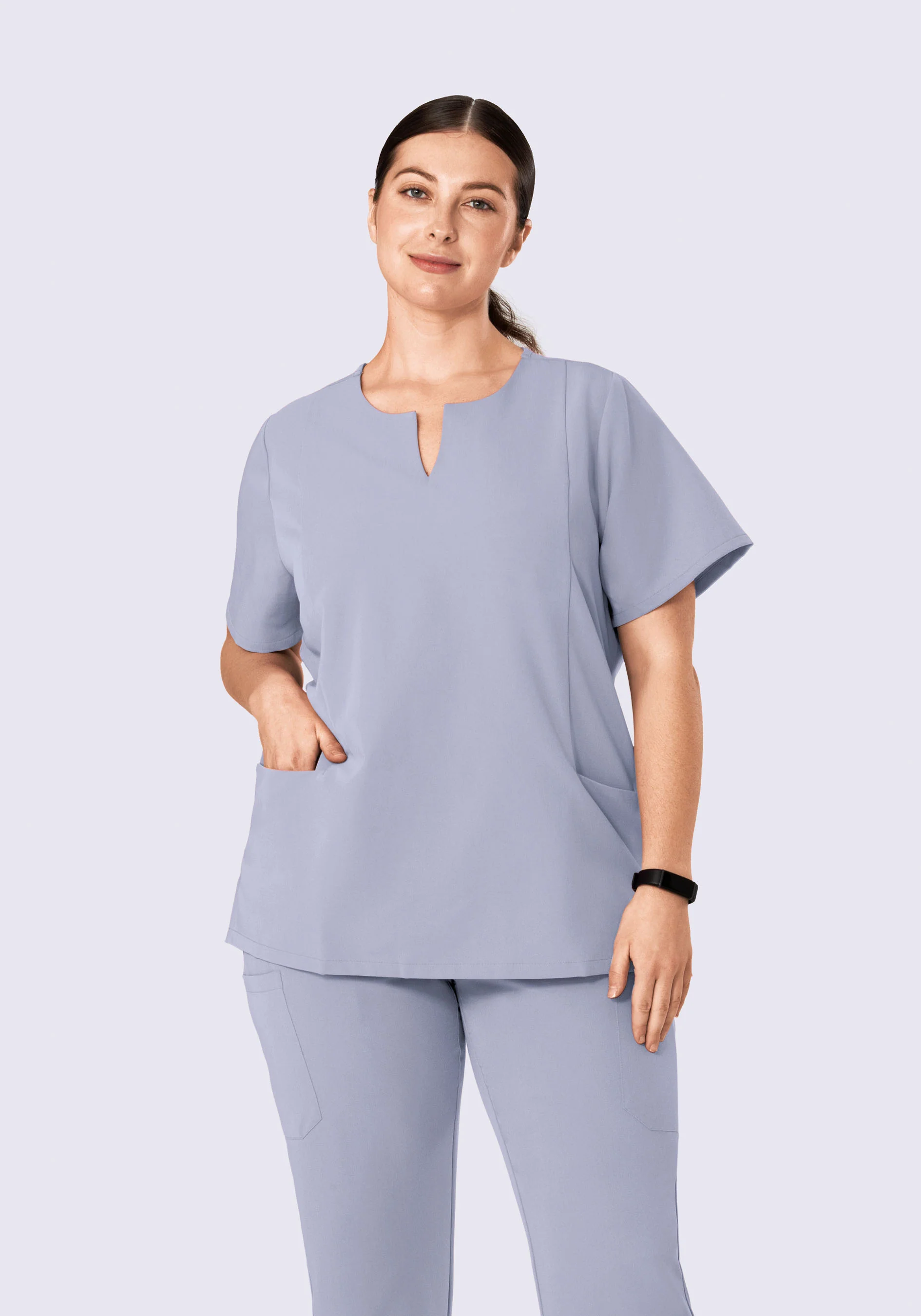 5 Pocket Notch Neck Top Wisteria - Image 5