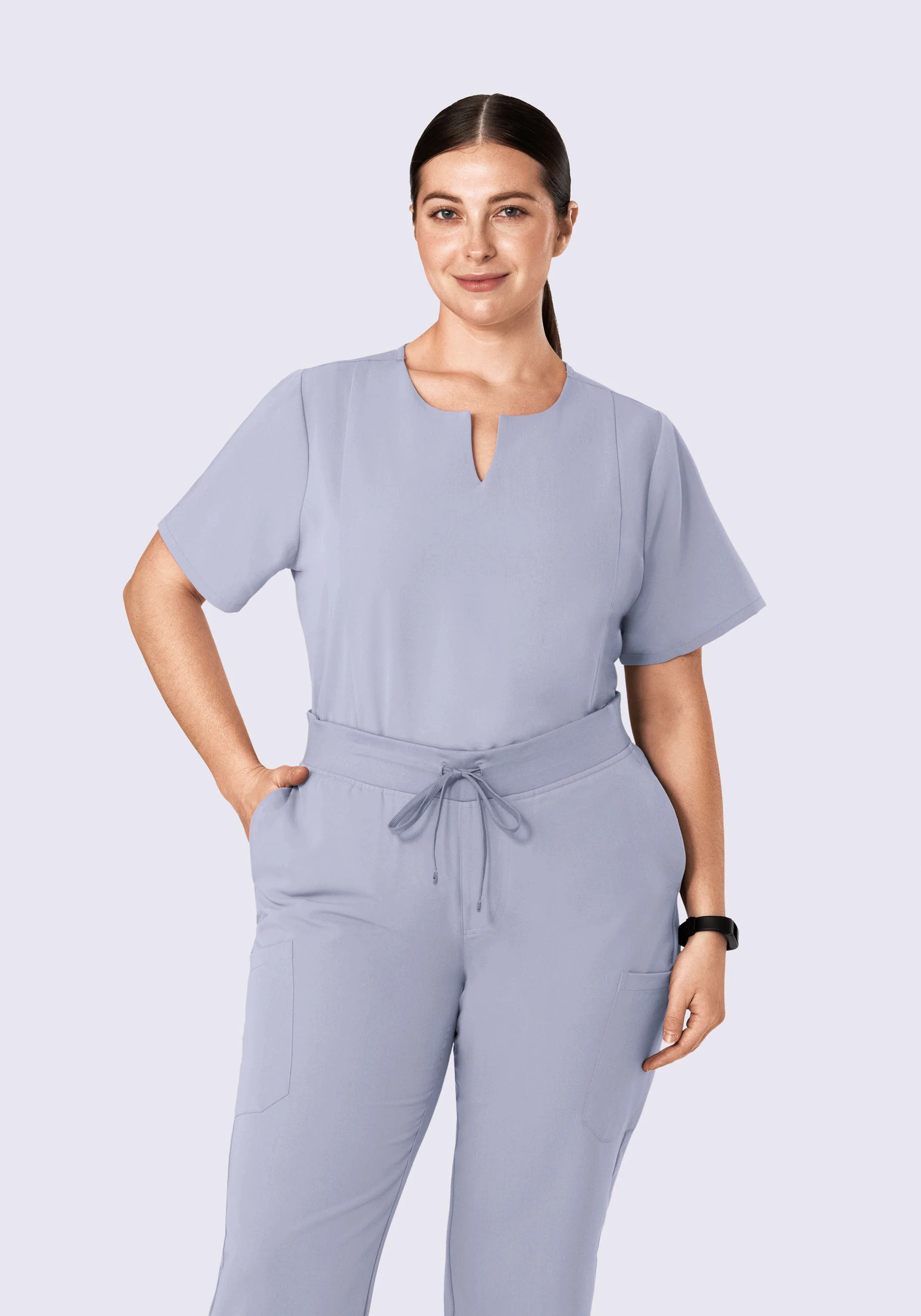 5 Pocket Notch Neck Top Wisteria - Image 6