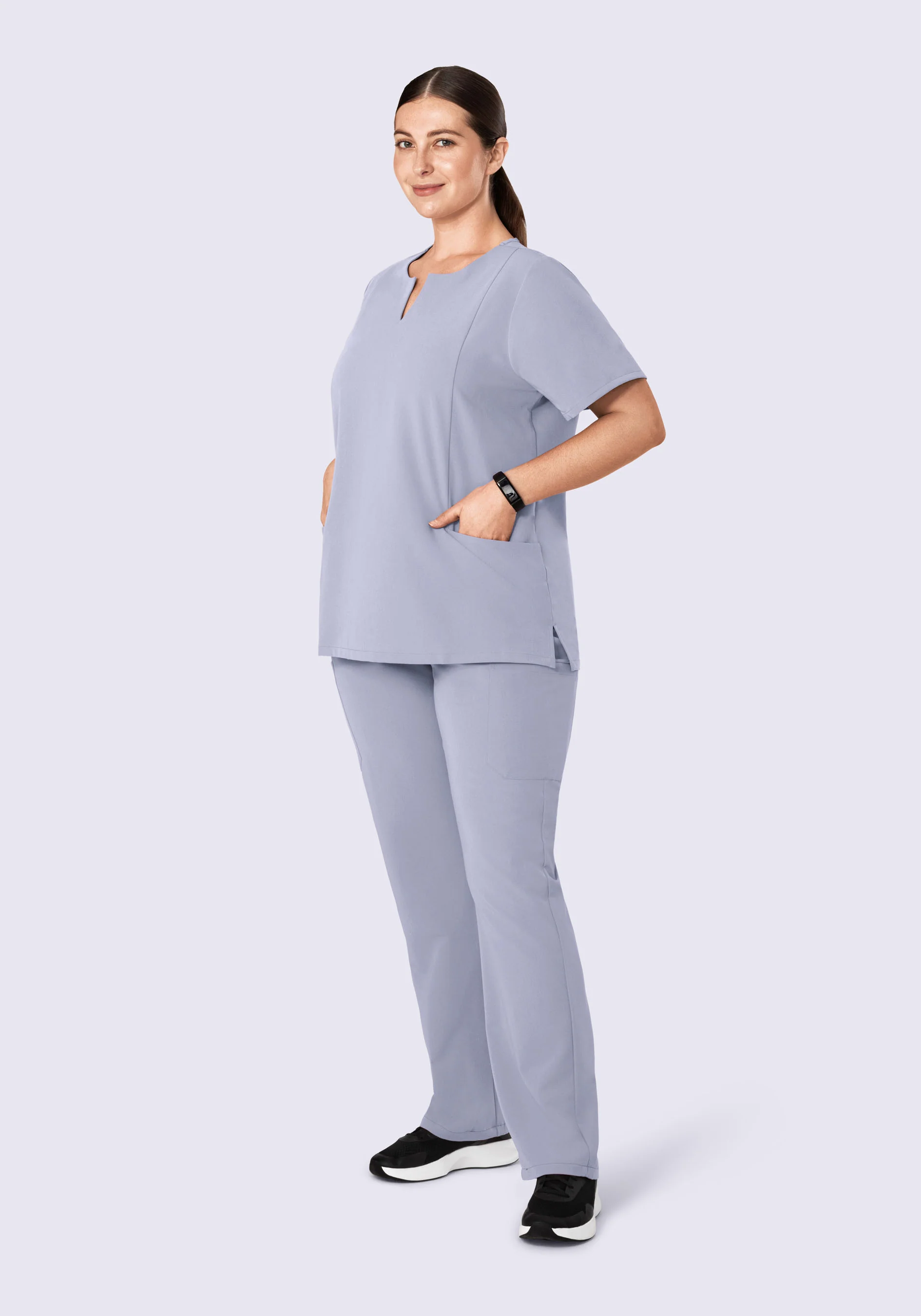 5 Pocket Notch Neck Top Wisteria - Image 7