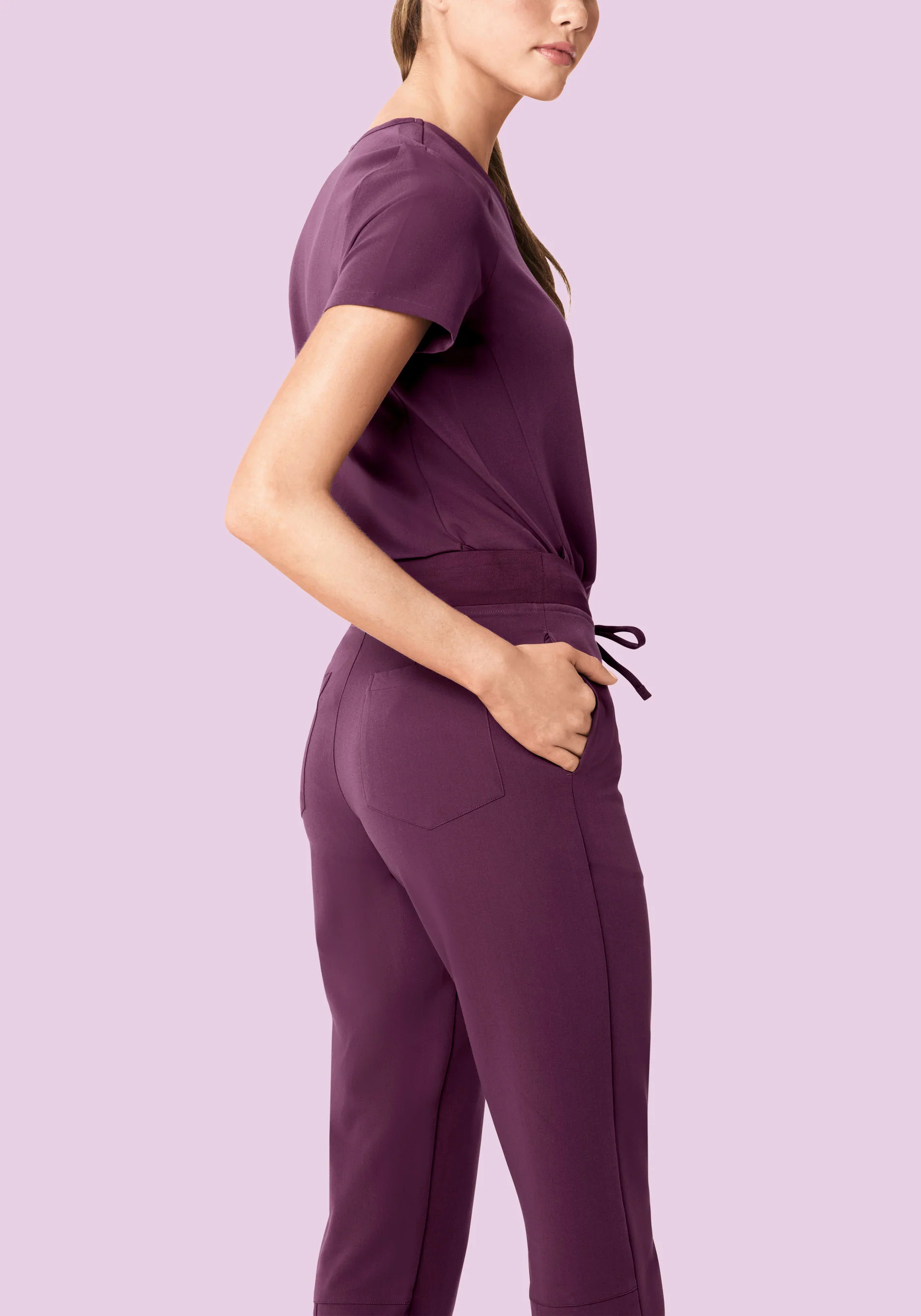 6 Pocket Slim Pants Bordeaux - Image 4