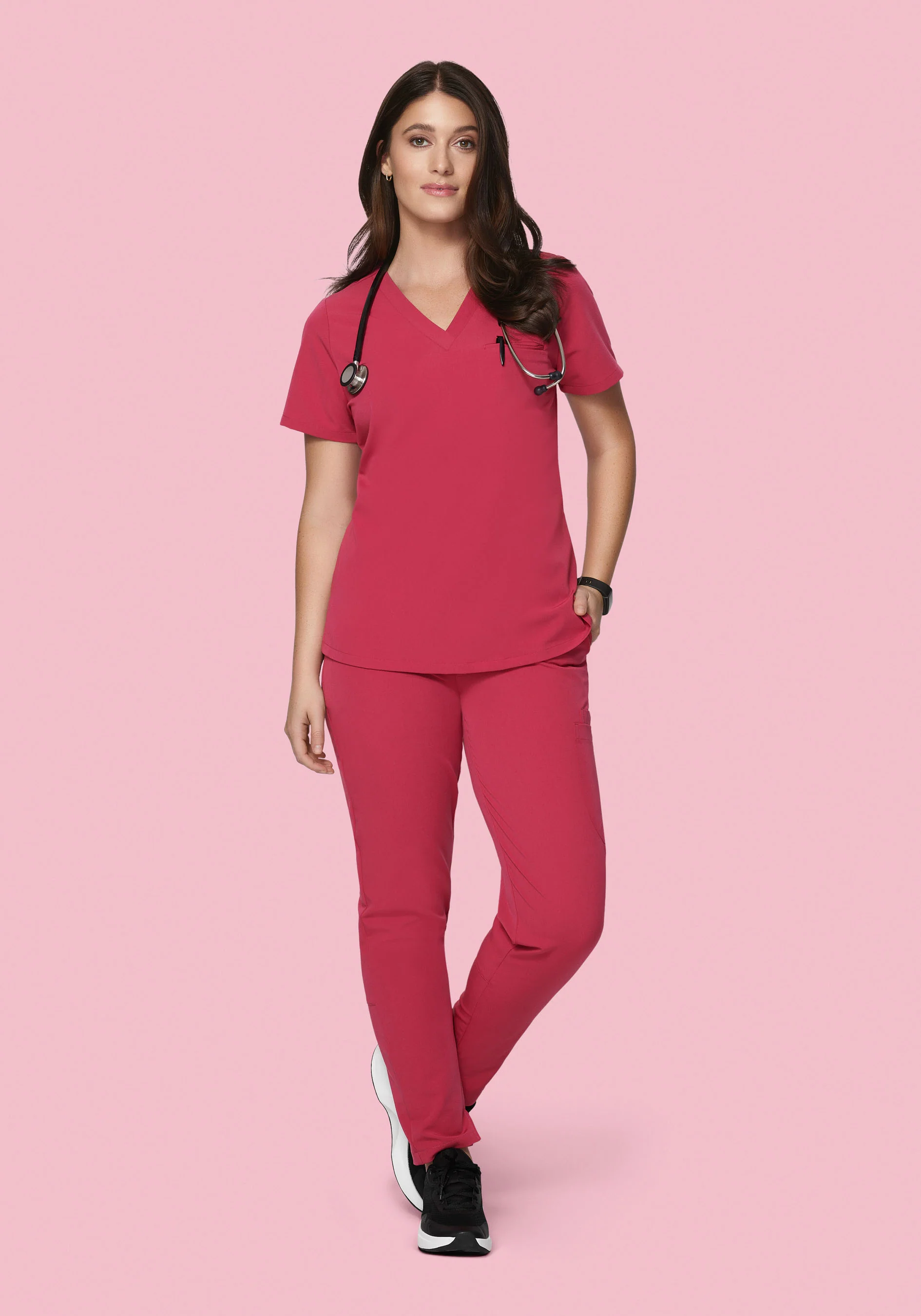 6 Pocket Slim Pants Deep Rose - Image 5